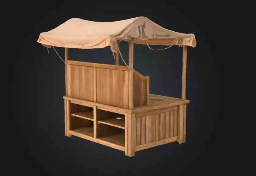 Market Stall Display Low-poly 3D model_3