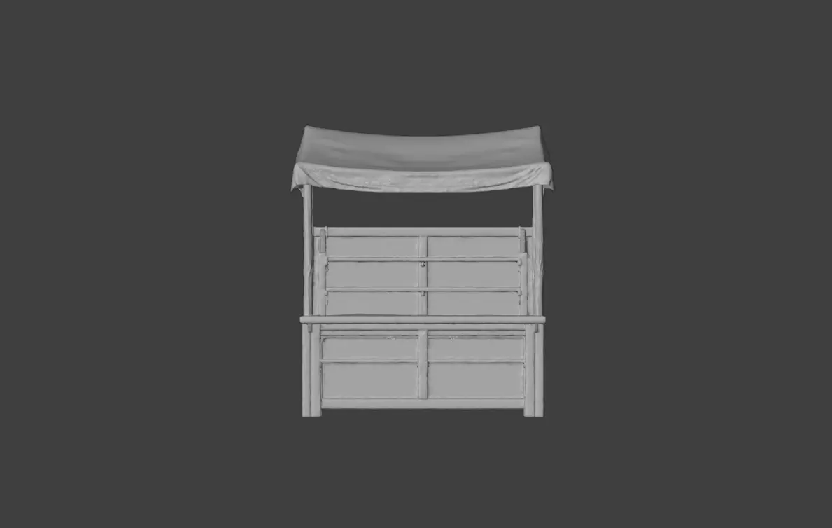 Market Stall Display Low-poly 3D model_16