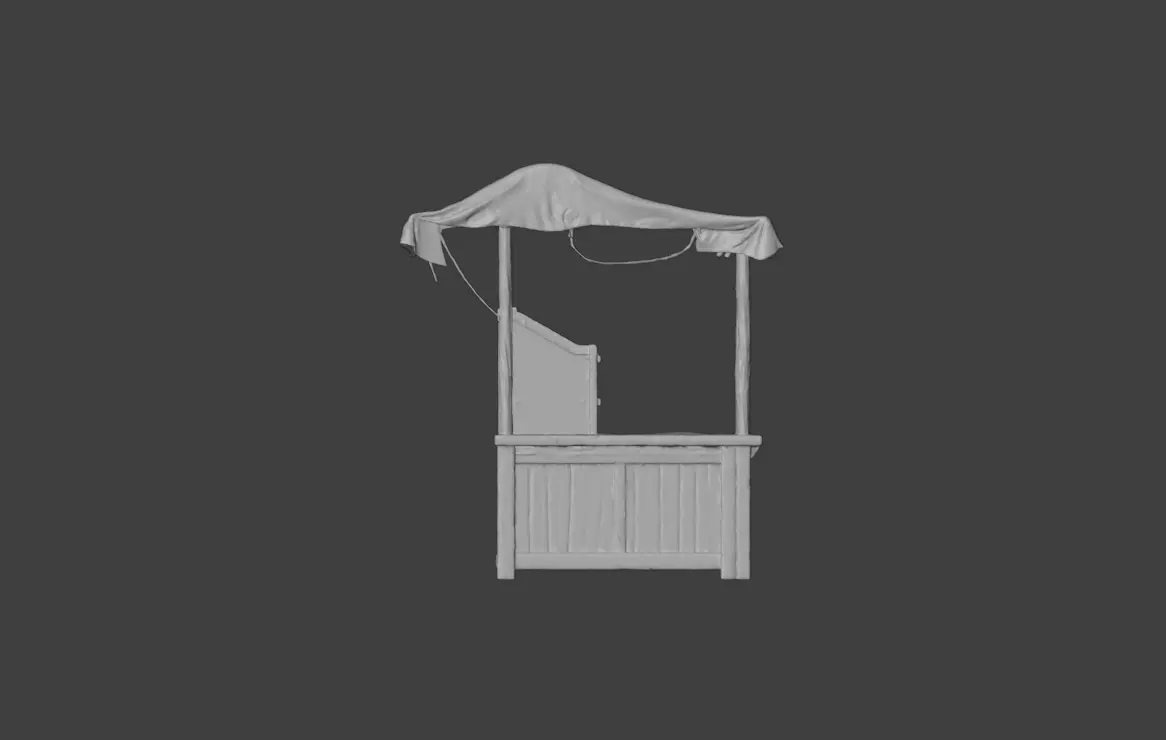 Market Stall Display Low-poly 3D model_17
