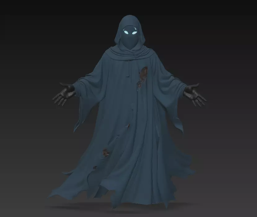 The Wraith of Silence - Stylized Ghostly Spirit Sculpture 3D print model_2