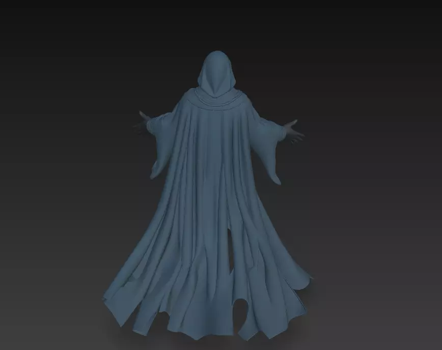 The Wraith of Silence - Stylized Ghostly Spirit Sculpture 3D print model_4