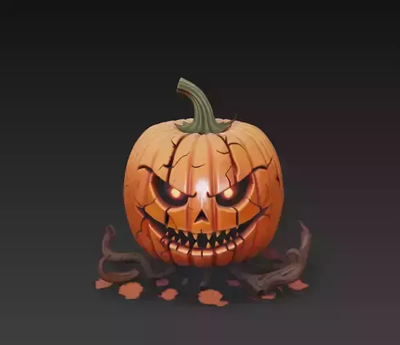 Sinister Pumpkin - Halloween Demon Jack Sculpture 3D print model