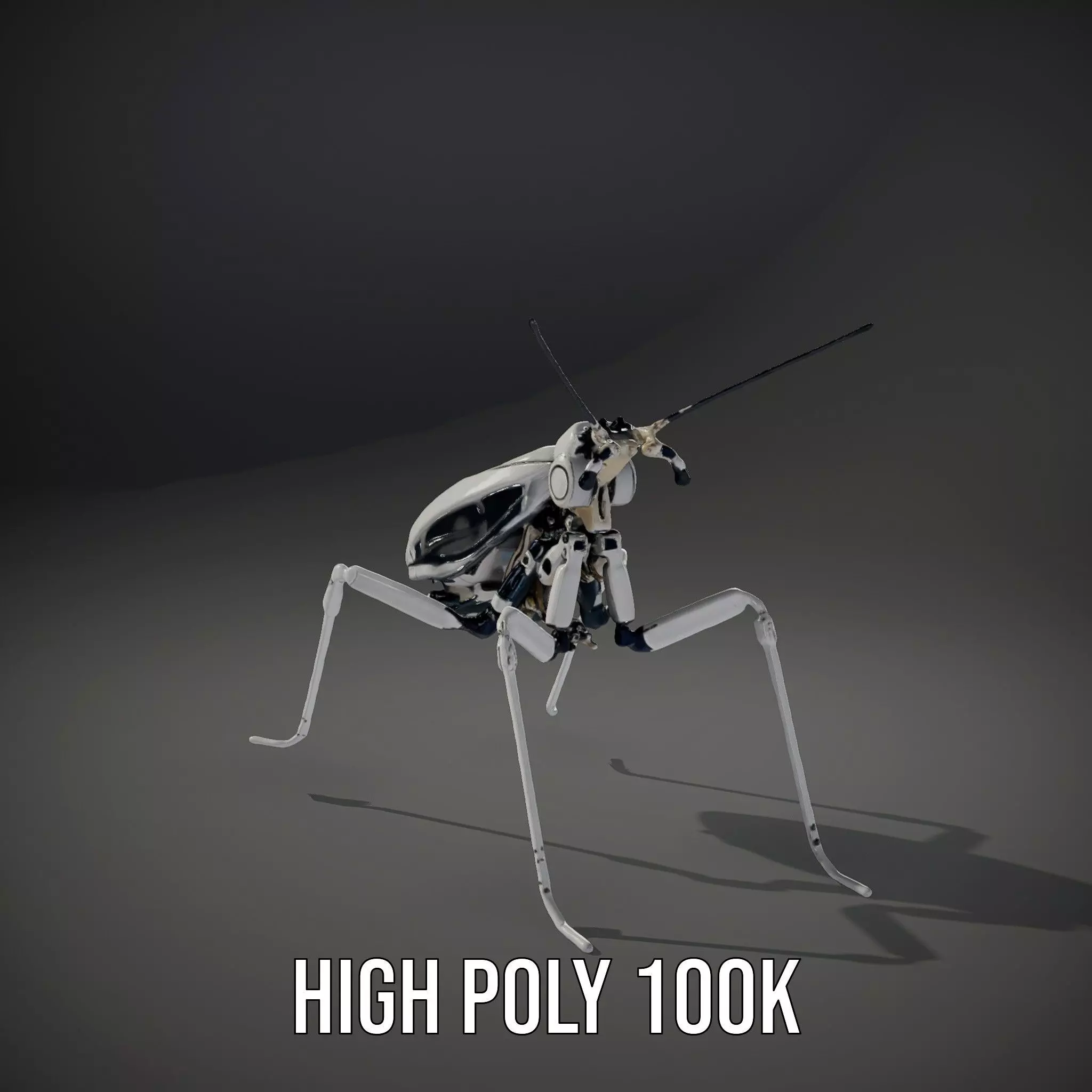 Futuristic Metallic Insect model pack Low-poly 3D model_10