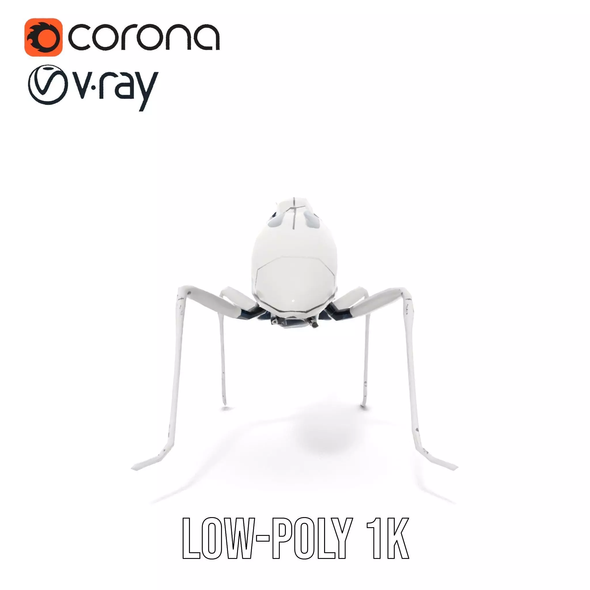 Futuristic Metallic Insect model pack Low-poly 3D model_14