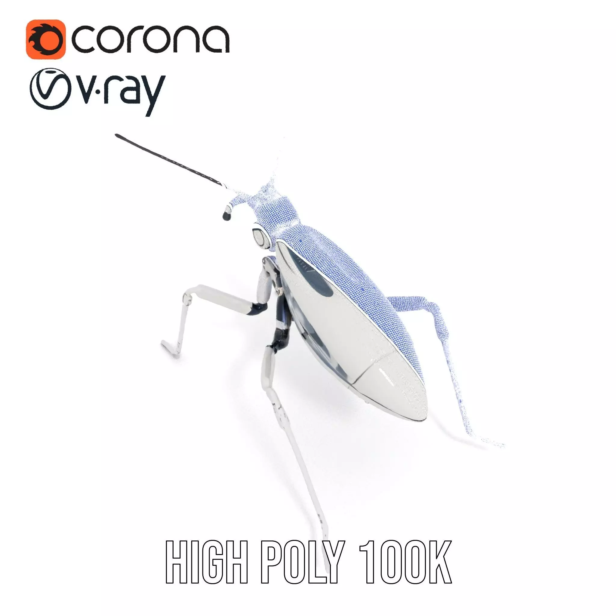 Futuristic Metallic Insect model pack Low-poly 3D model_29