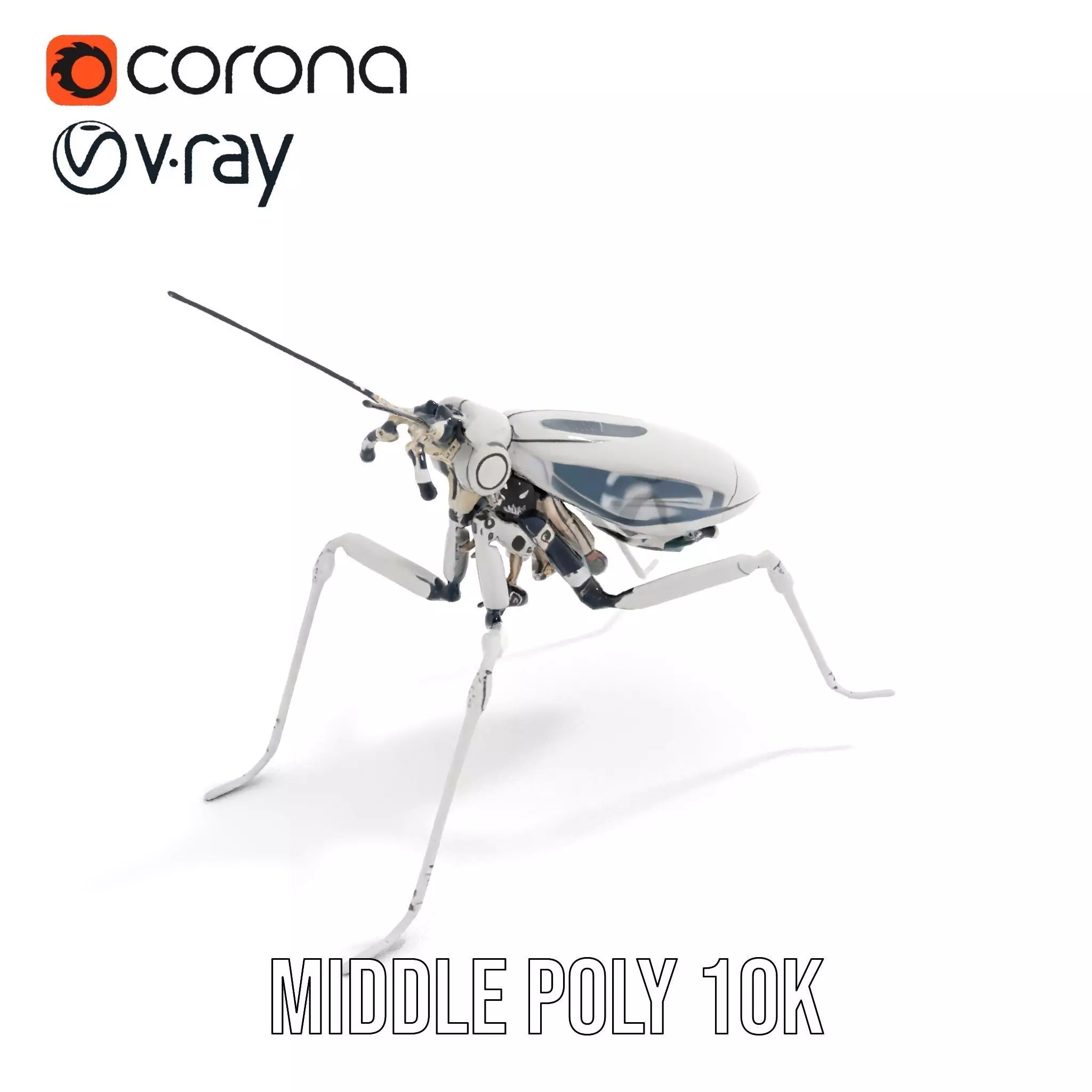 Futuristic Metallic Insect model pack Low-poly 3D model_13