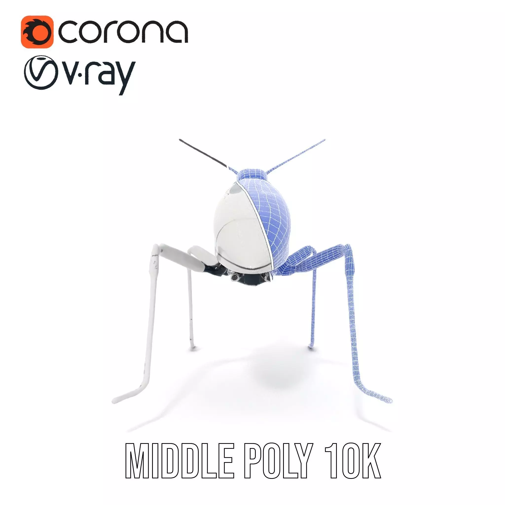 Futuristic Metallic Insect model pack Low-poly 3D model_30