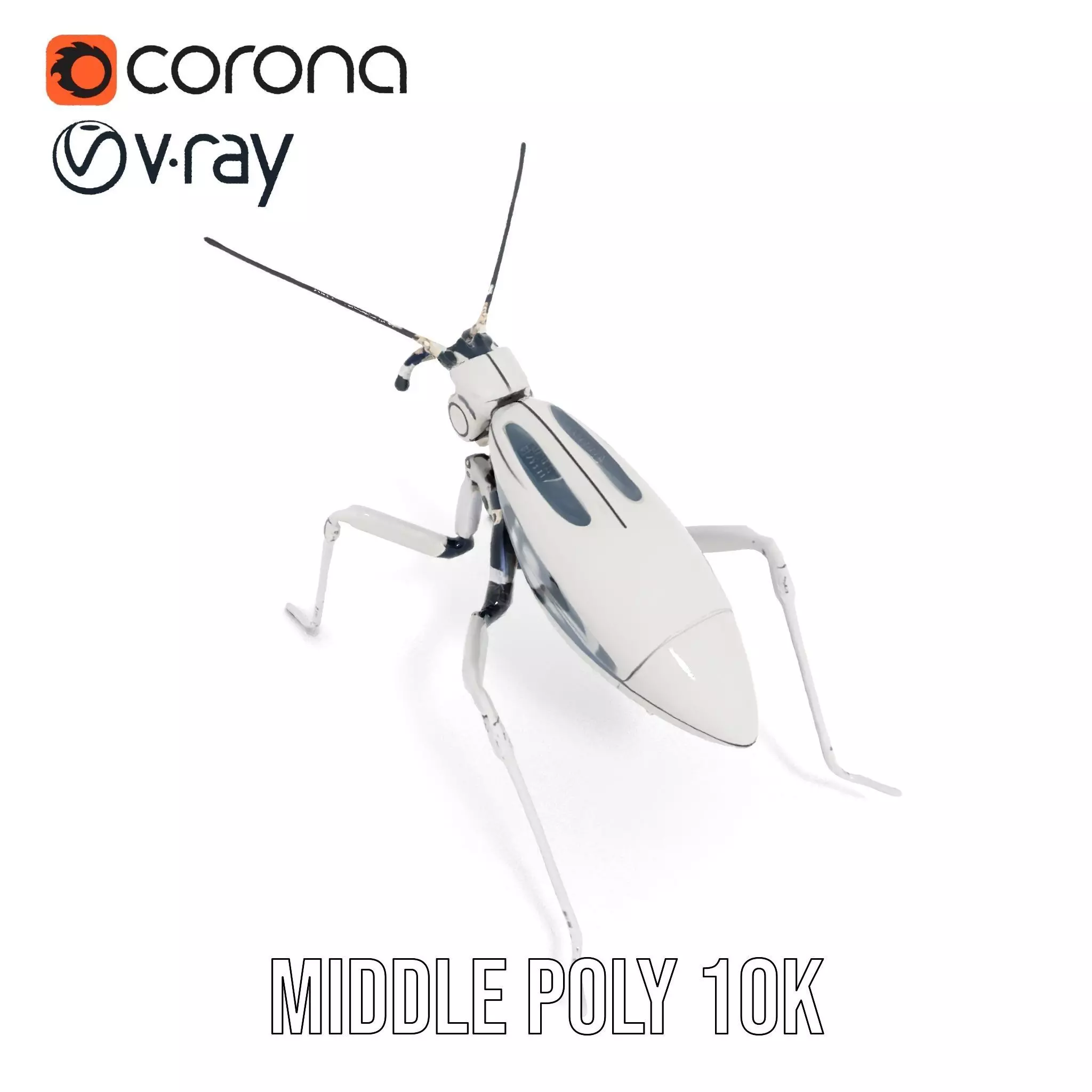Futuristic Metallic Insect model pack Low-poly 3D model_15