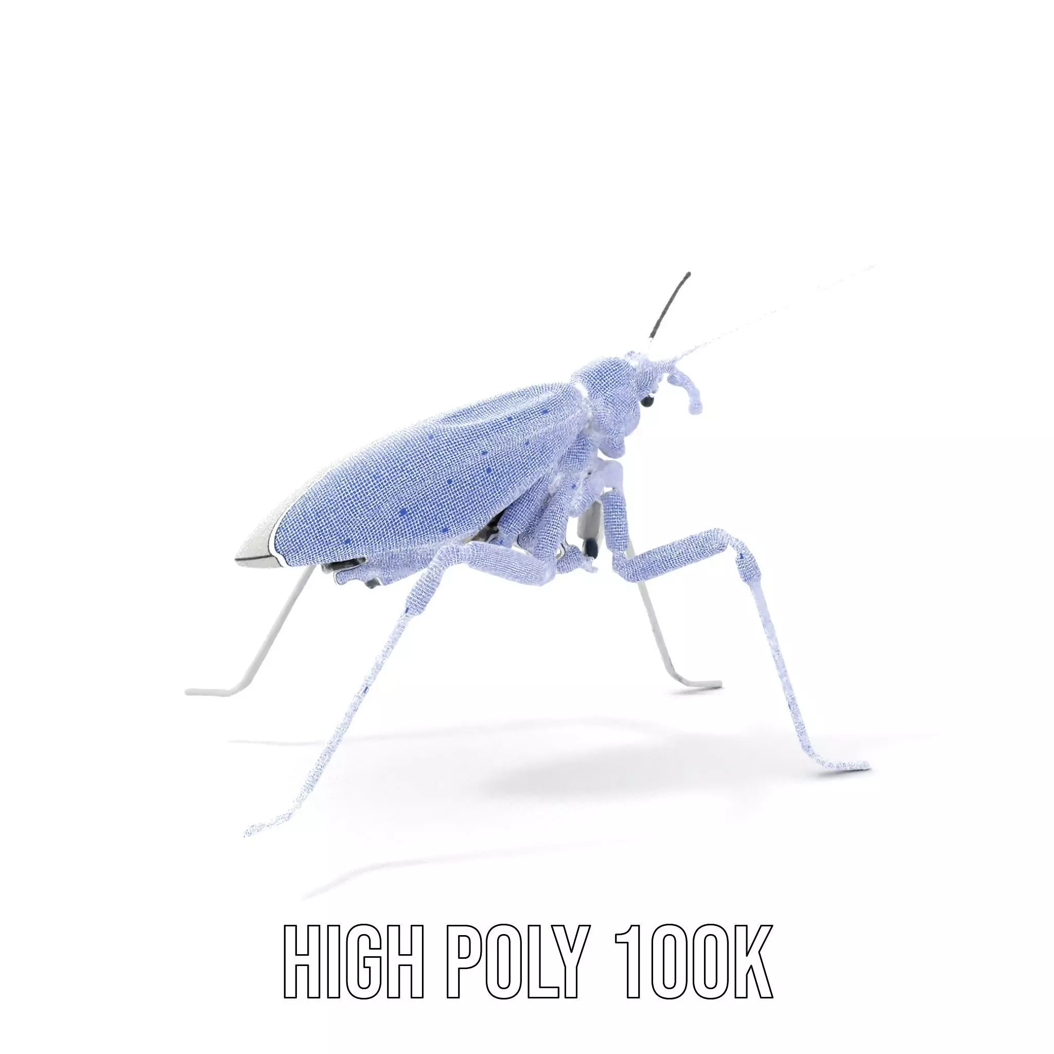 Futuristic Metallic Insect model pack Low-poly 3D model_4