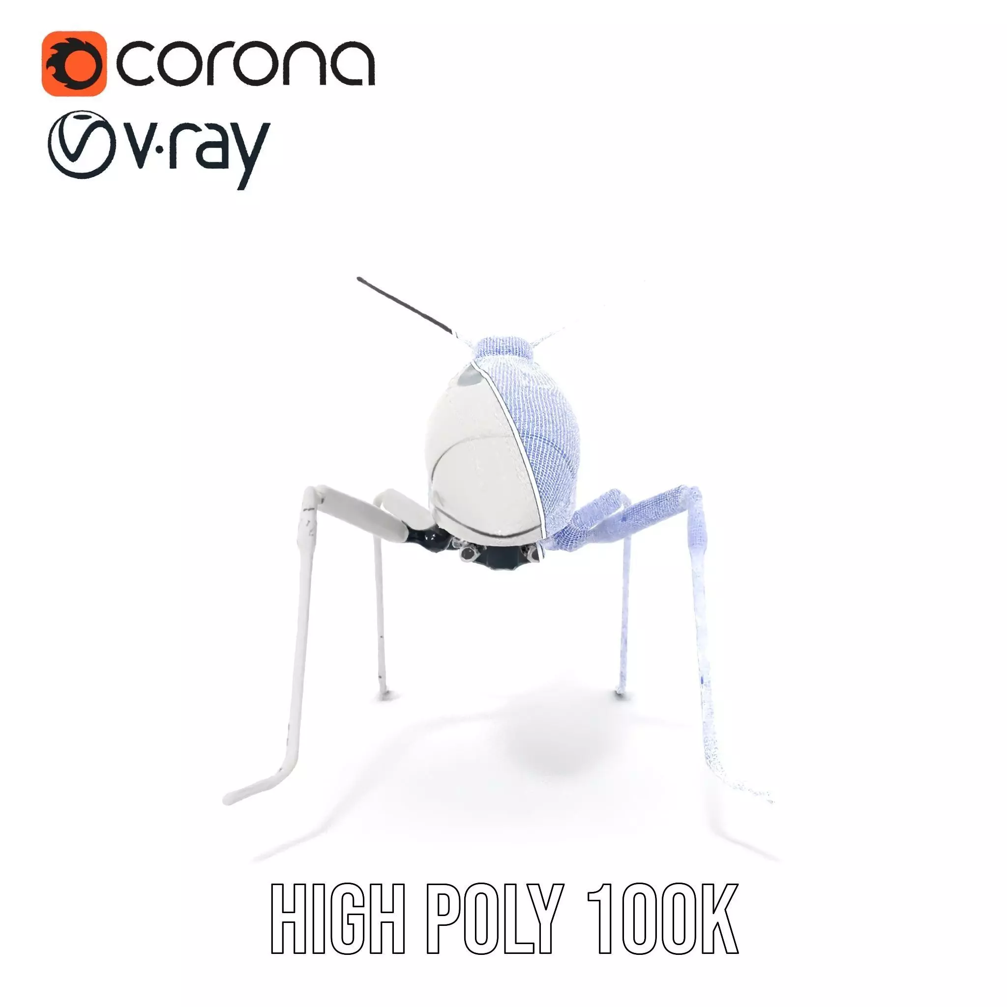 Futuristic Metallic Insect model pack Low-poly 3D model_34