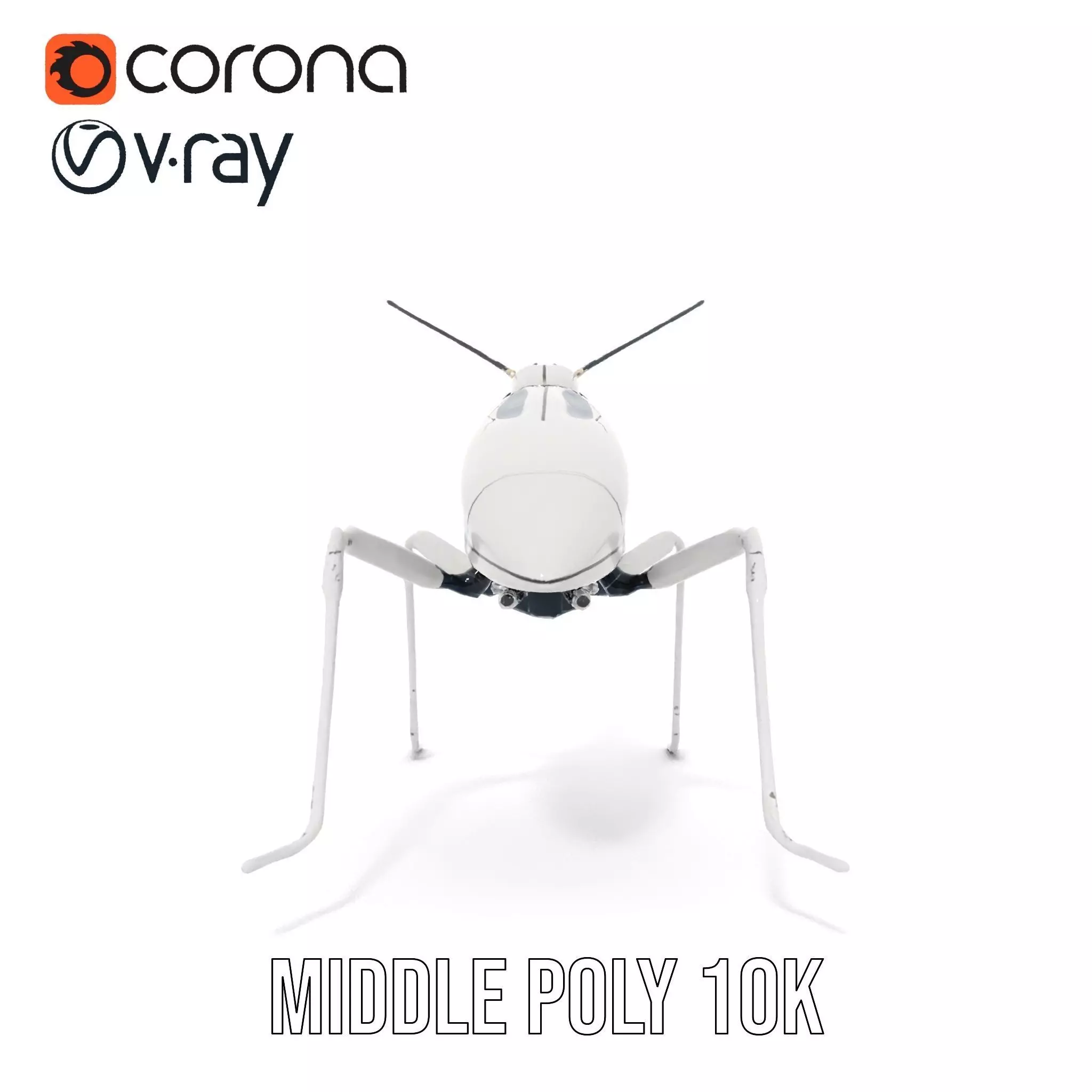 Futuristic Metallic Insect model pack Low-poly 3D model_6