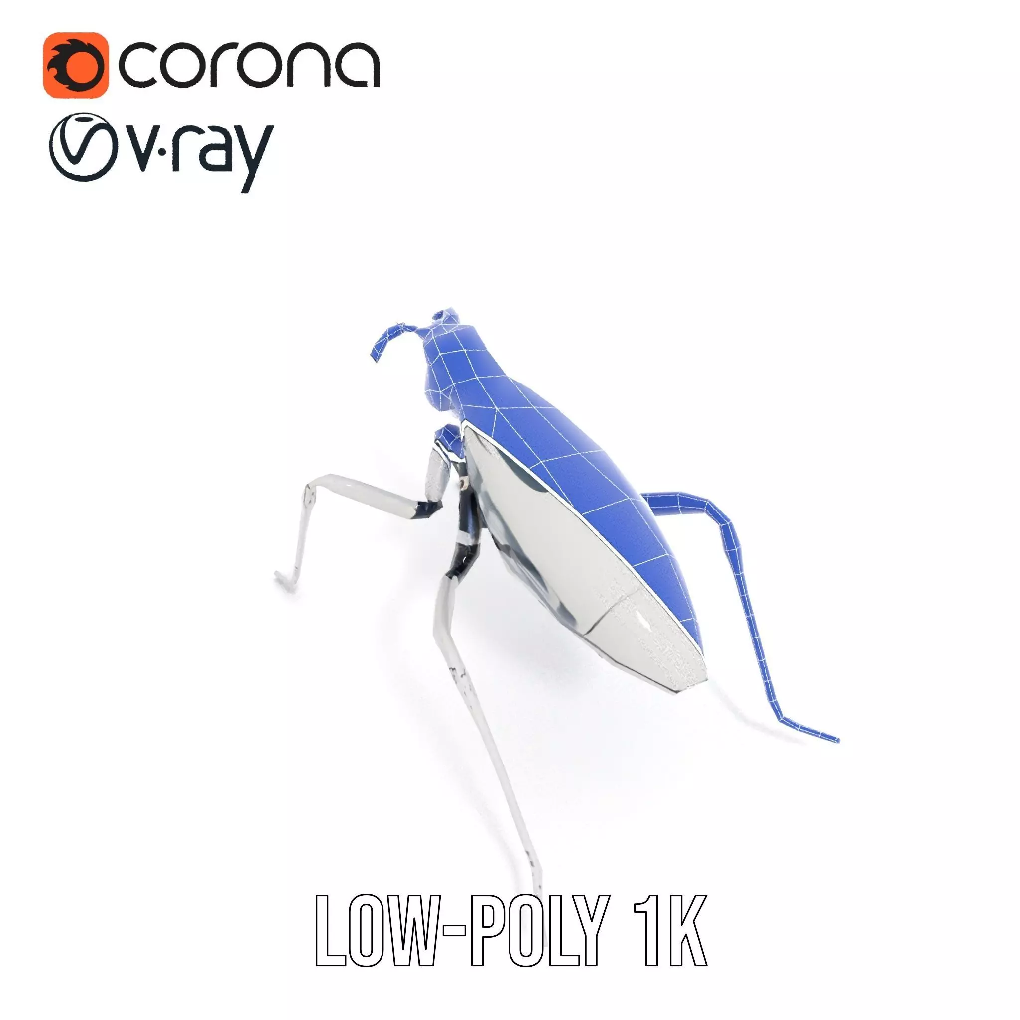 Futuristic Metallic Insect model pack Low-poly 3D model_19