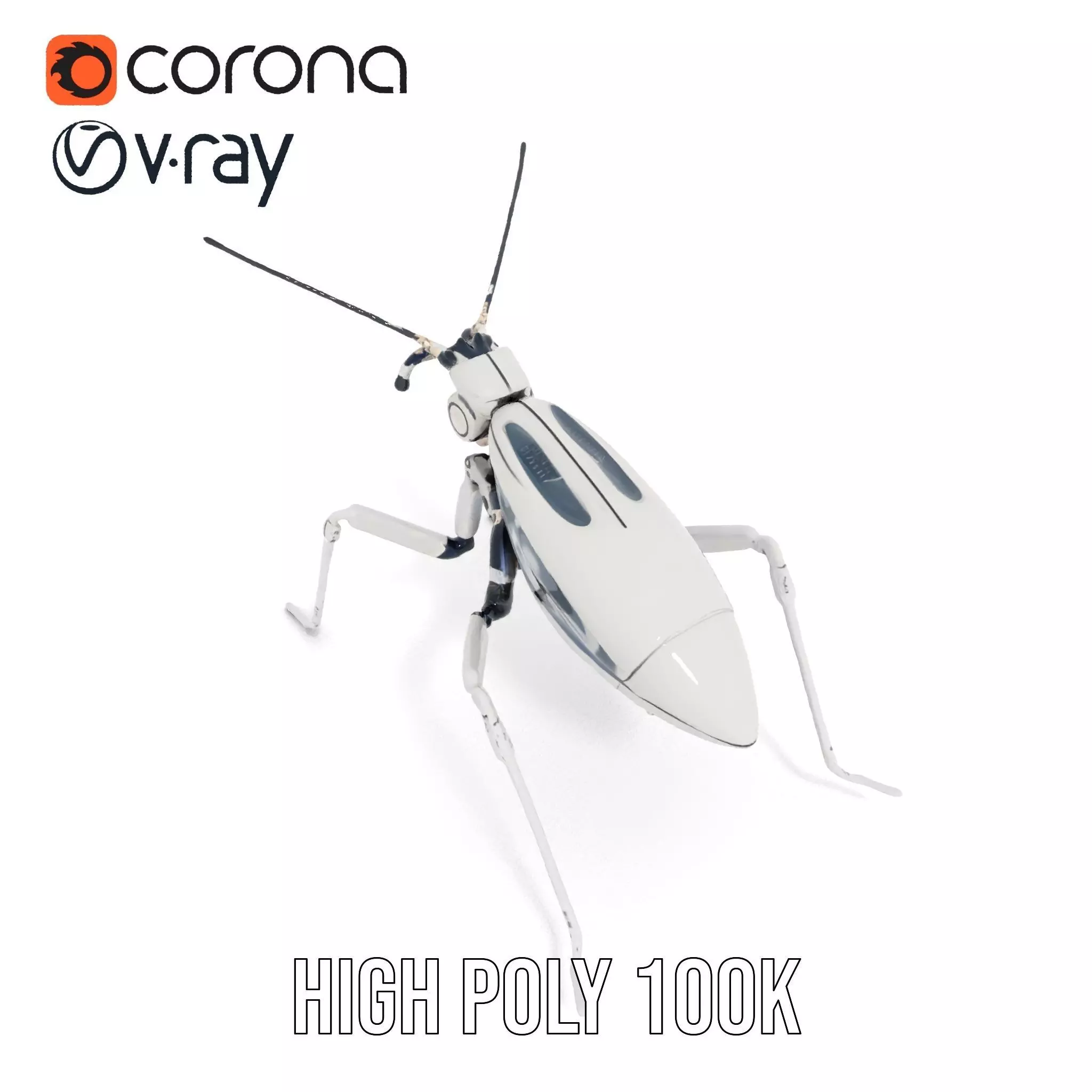 Futuristic Metallic Insect model pack Low-poly 3D model_23