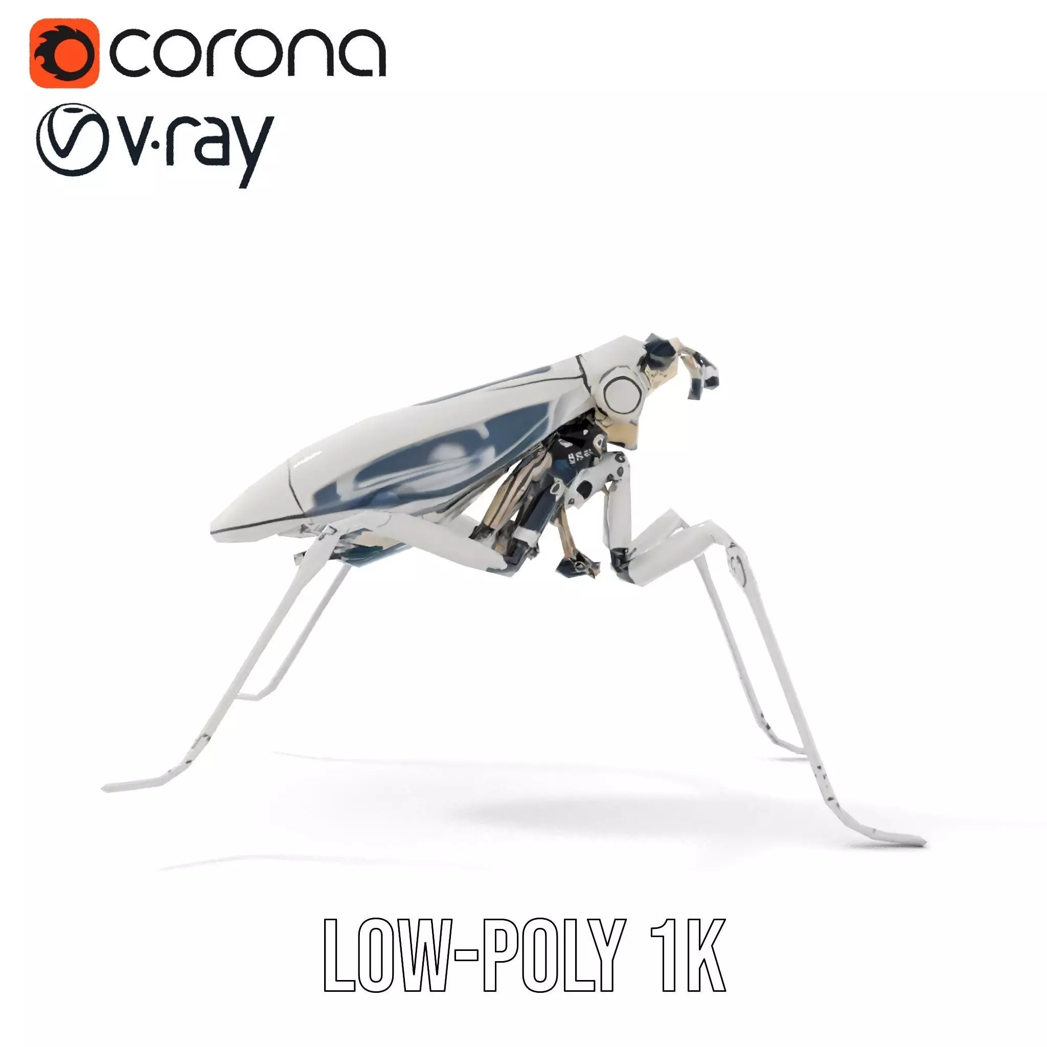 Futuristic Metallic Insect model pack Low-poly 3D model_25