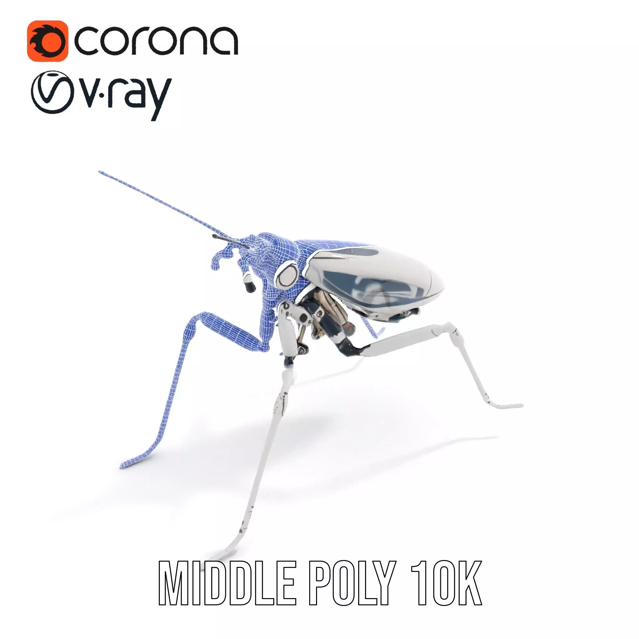 Futuristic Metallic Insect model pack Low-poly 3D model_18