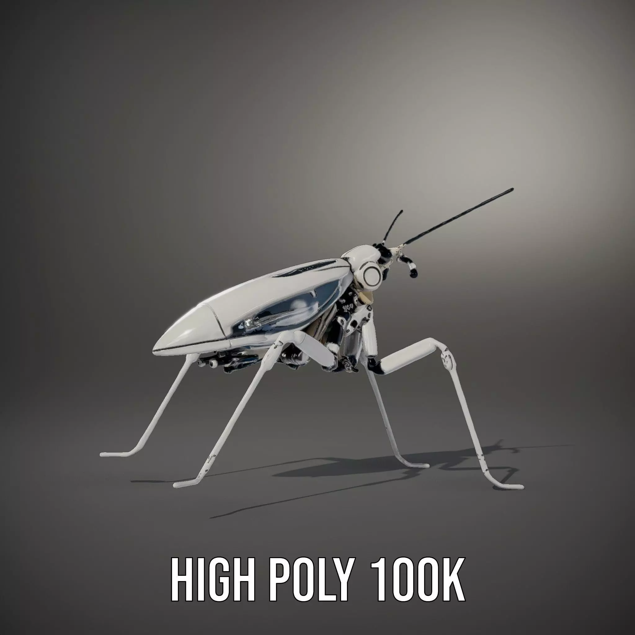 Futuristic Metallic Insect model pack Low-poly 3D model_8