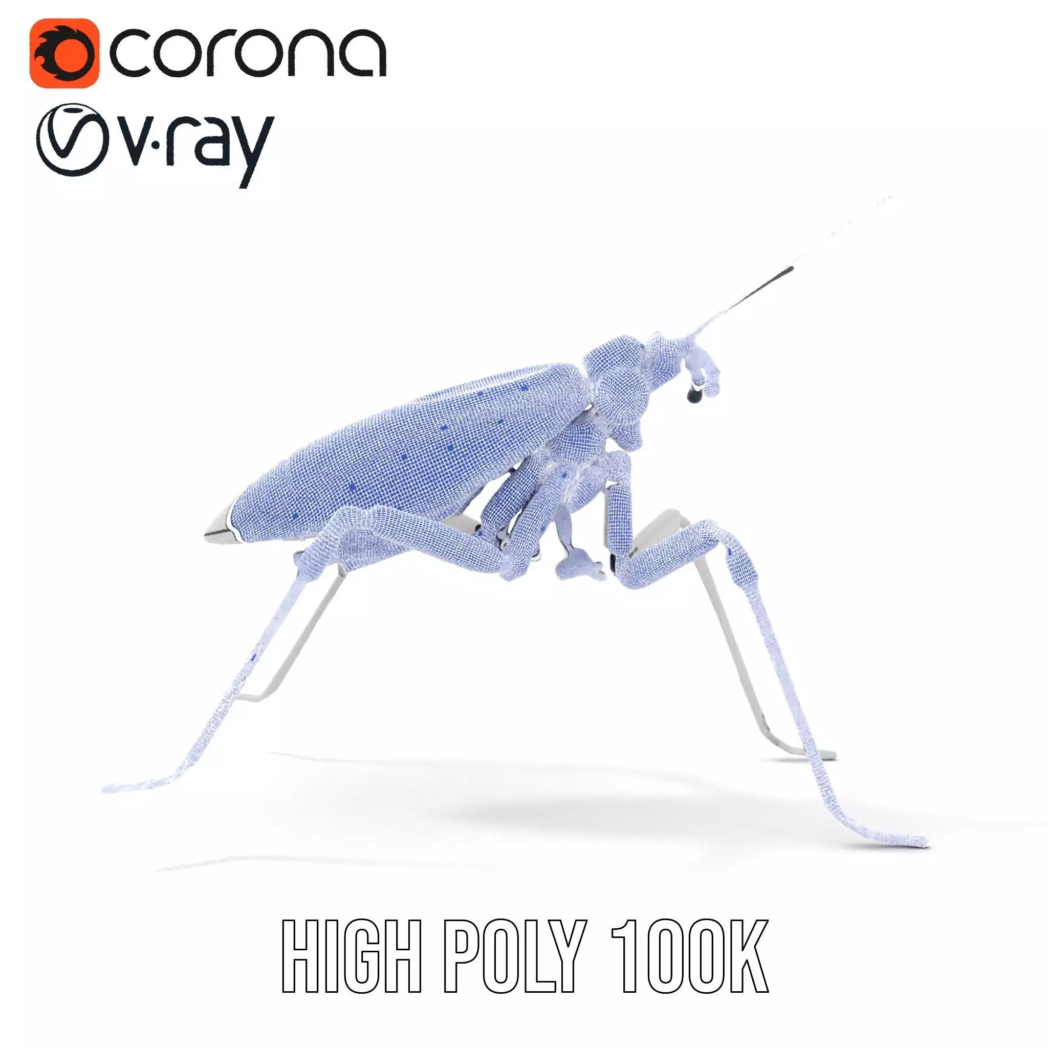 Futuristic Metallic Insect model pack Low-poly 3D model_32