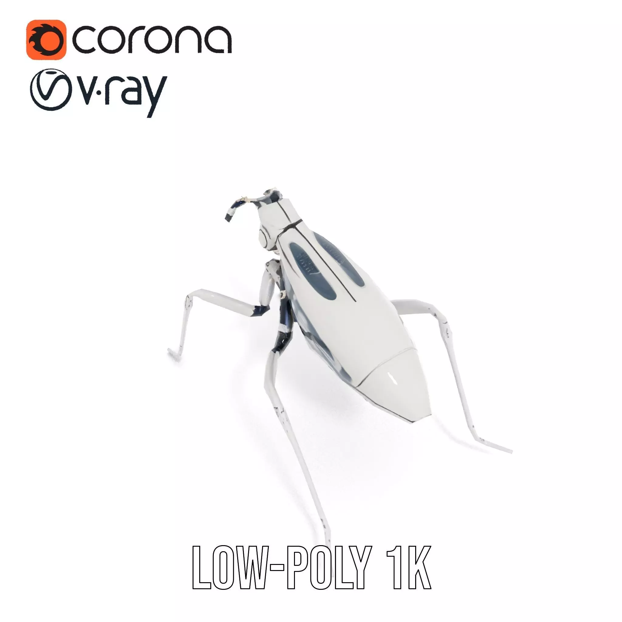 Futuristic Metallic Insect model pack Low-poly 3D model_12