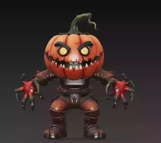 Pumpkin Raider - Halloween Monster 3D Model 3D print model