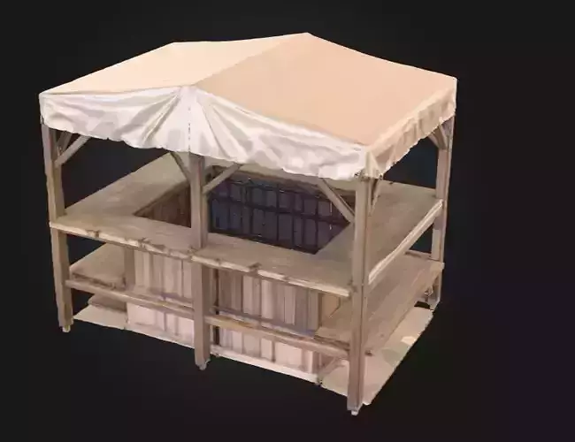 Market Stall Display Low-poly 3D model