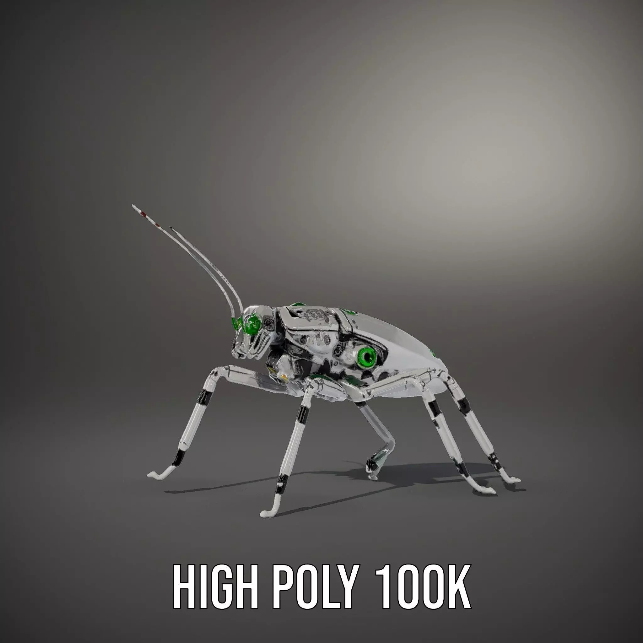 Cyber Insect Metallic model pack Low-poly 3D model_8