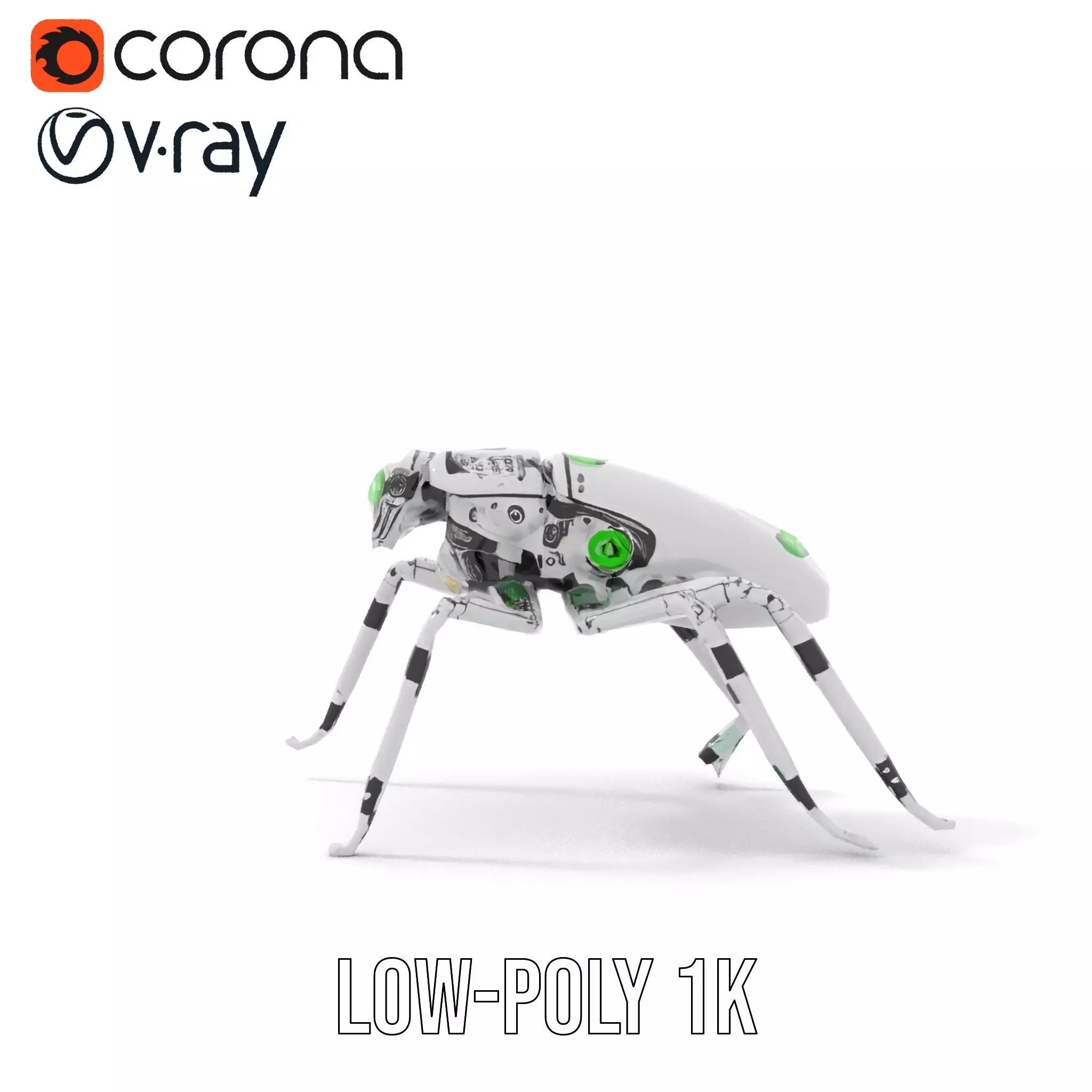 Cyber Insect Metallic model pack Low-poly 3D model_22