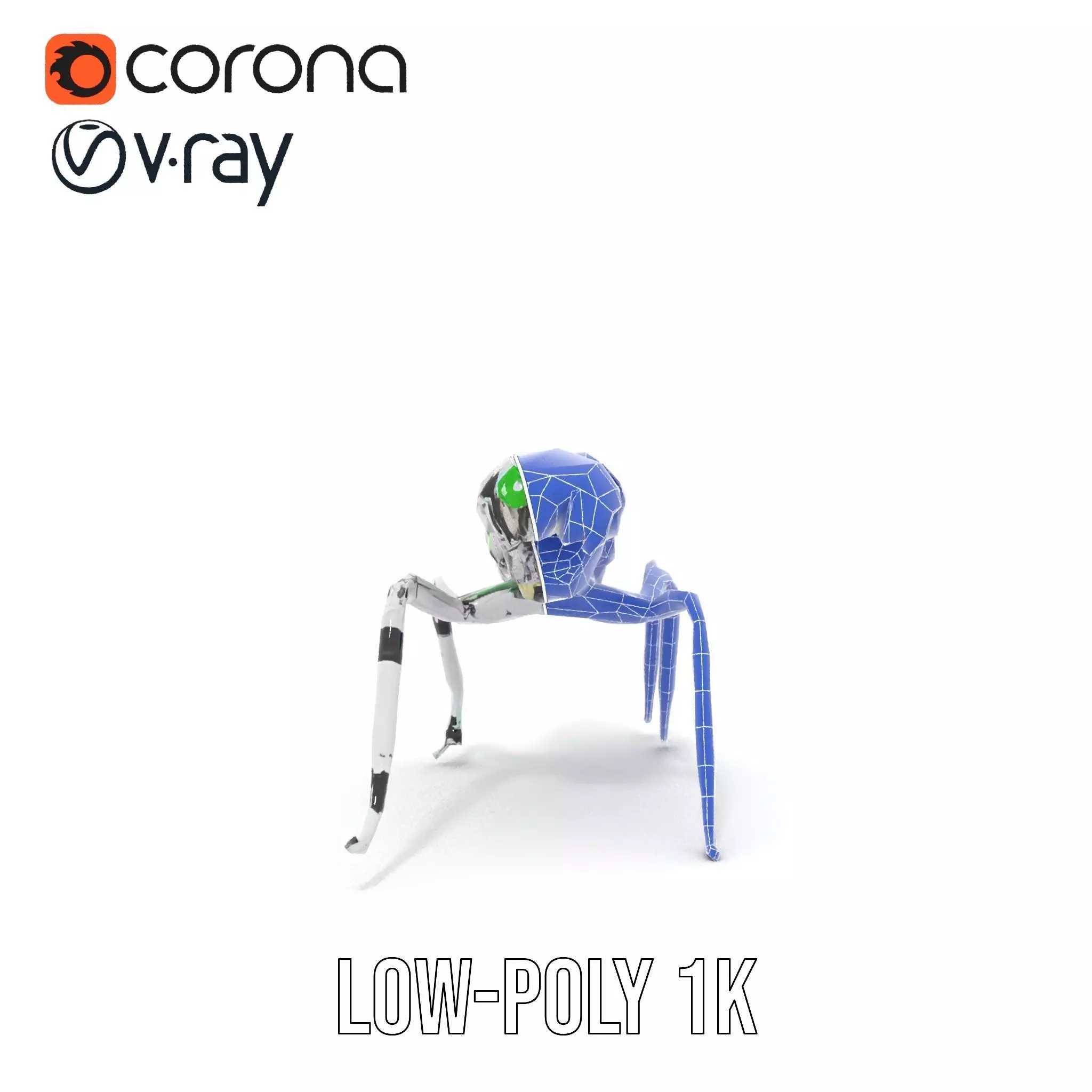 Cyber Insect Metallic model pack Low-poly 3D model_31