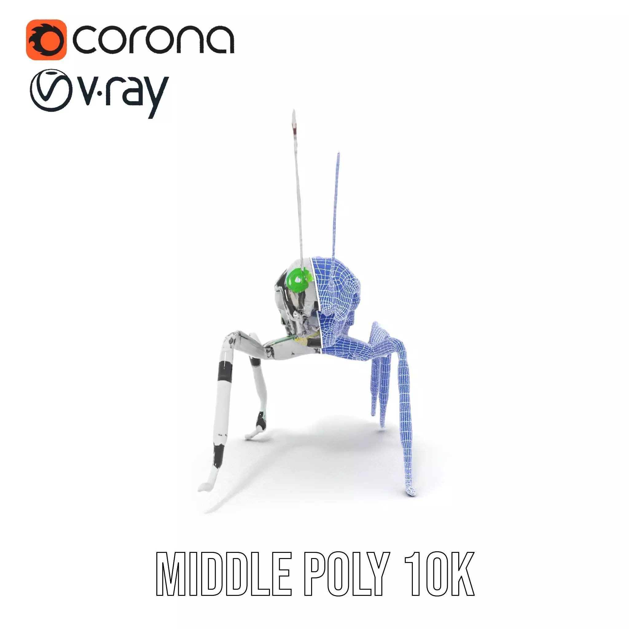 Cyber Insect Metallic model pack Low-poly 3D model_21