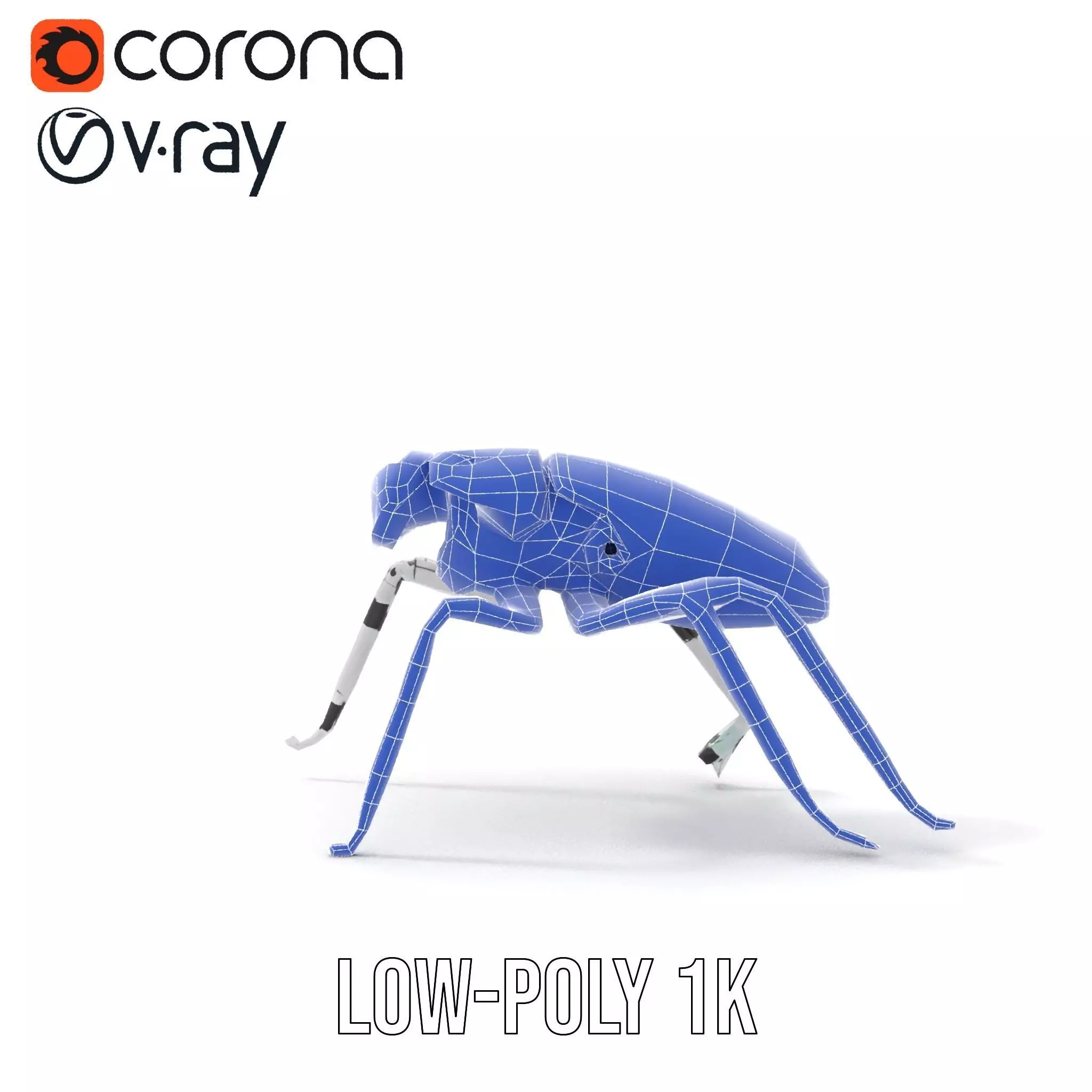 Cyber Insect Metallic model pack Low-poly 3D model_28