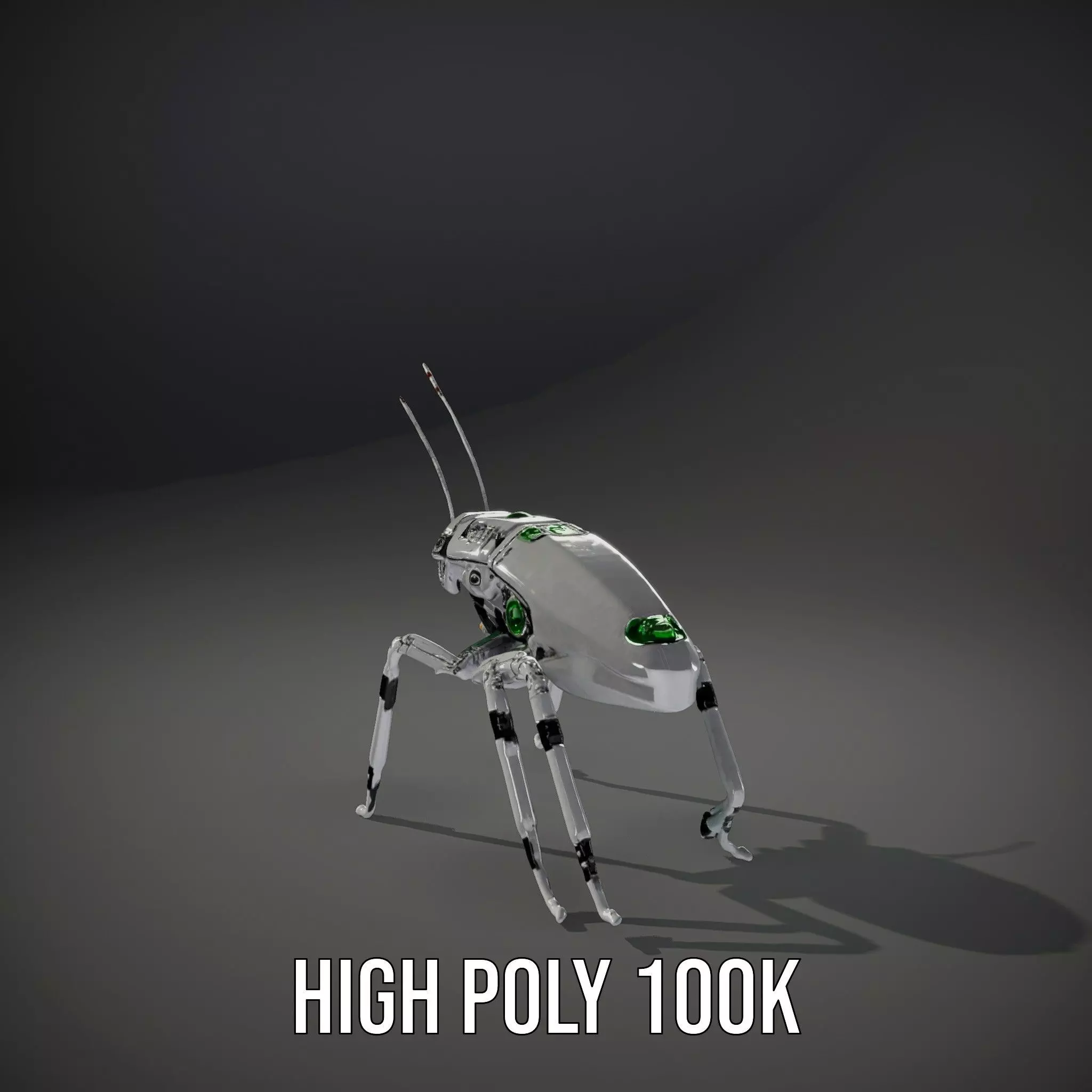 Cyber Insect Metallic model pack Low-poly 3D model_10