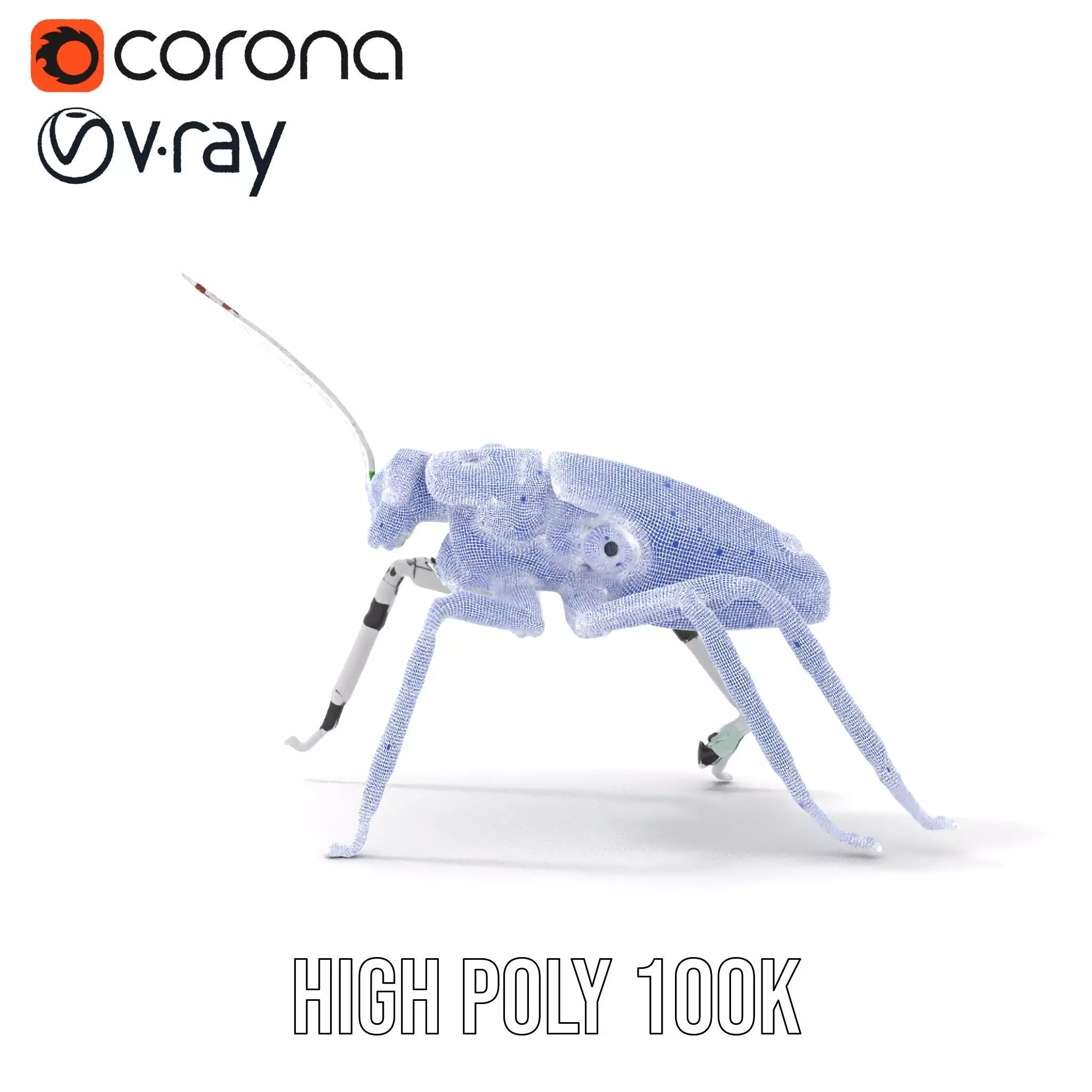 Cyber Insect Metallic model pack Low-poly 3D model_32