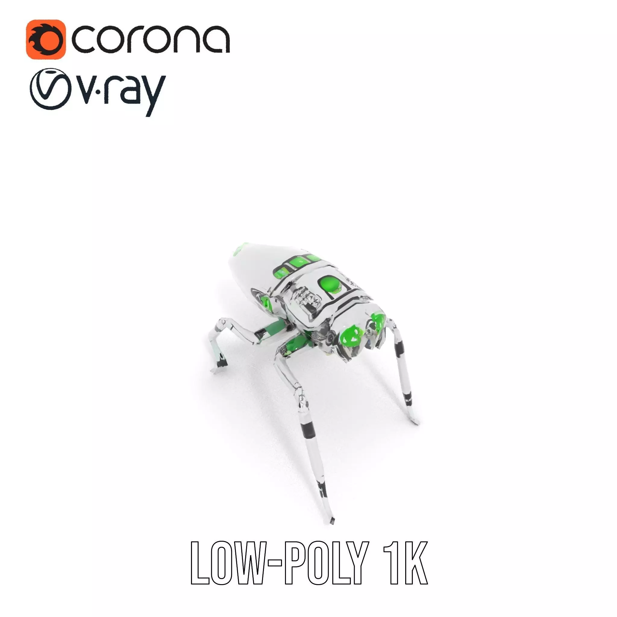 Cyber Insect Metallic model pack Low-poly 3D model_19