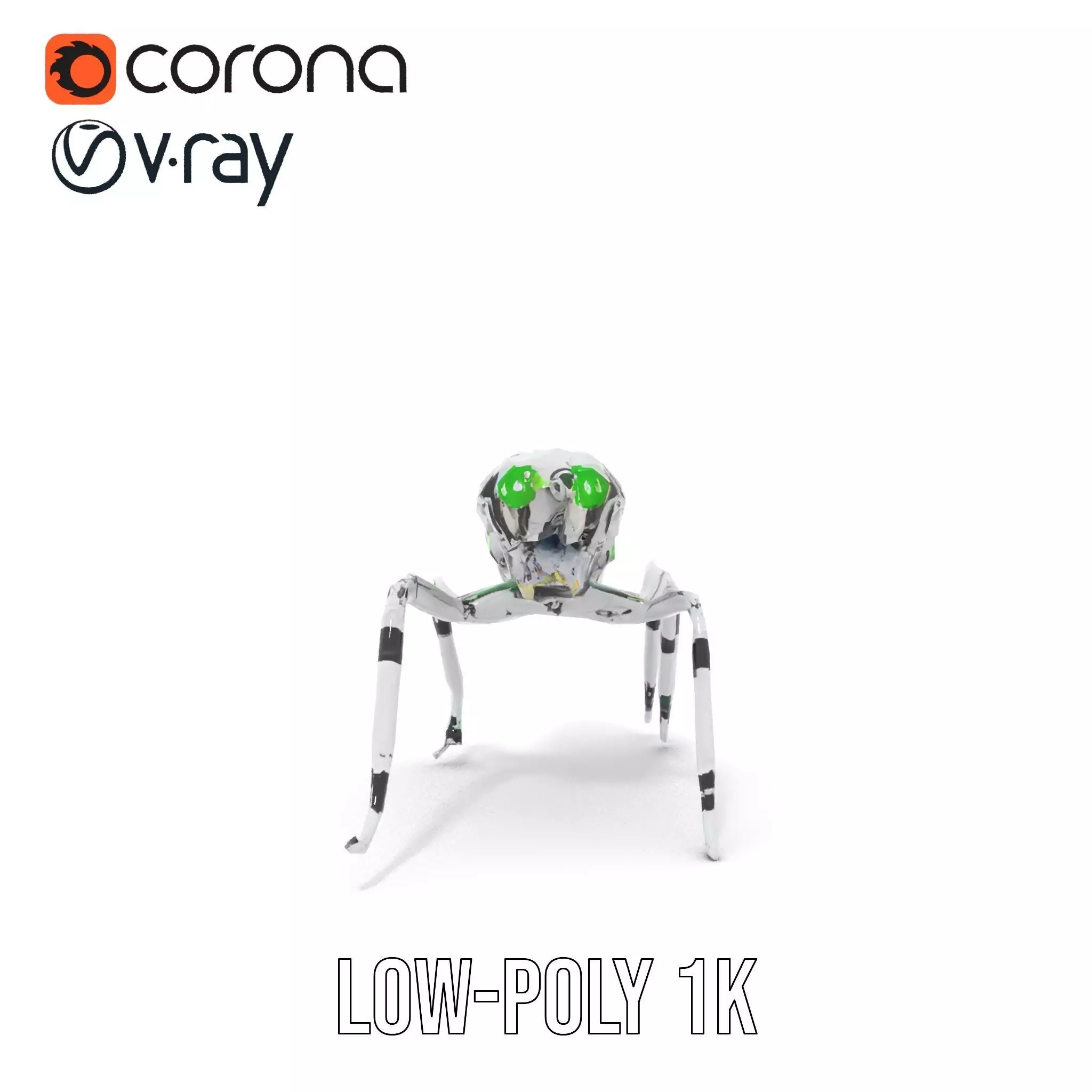 Cyber Insect Metallic model pack Low-poly 3D model_16