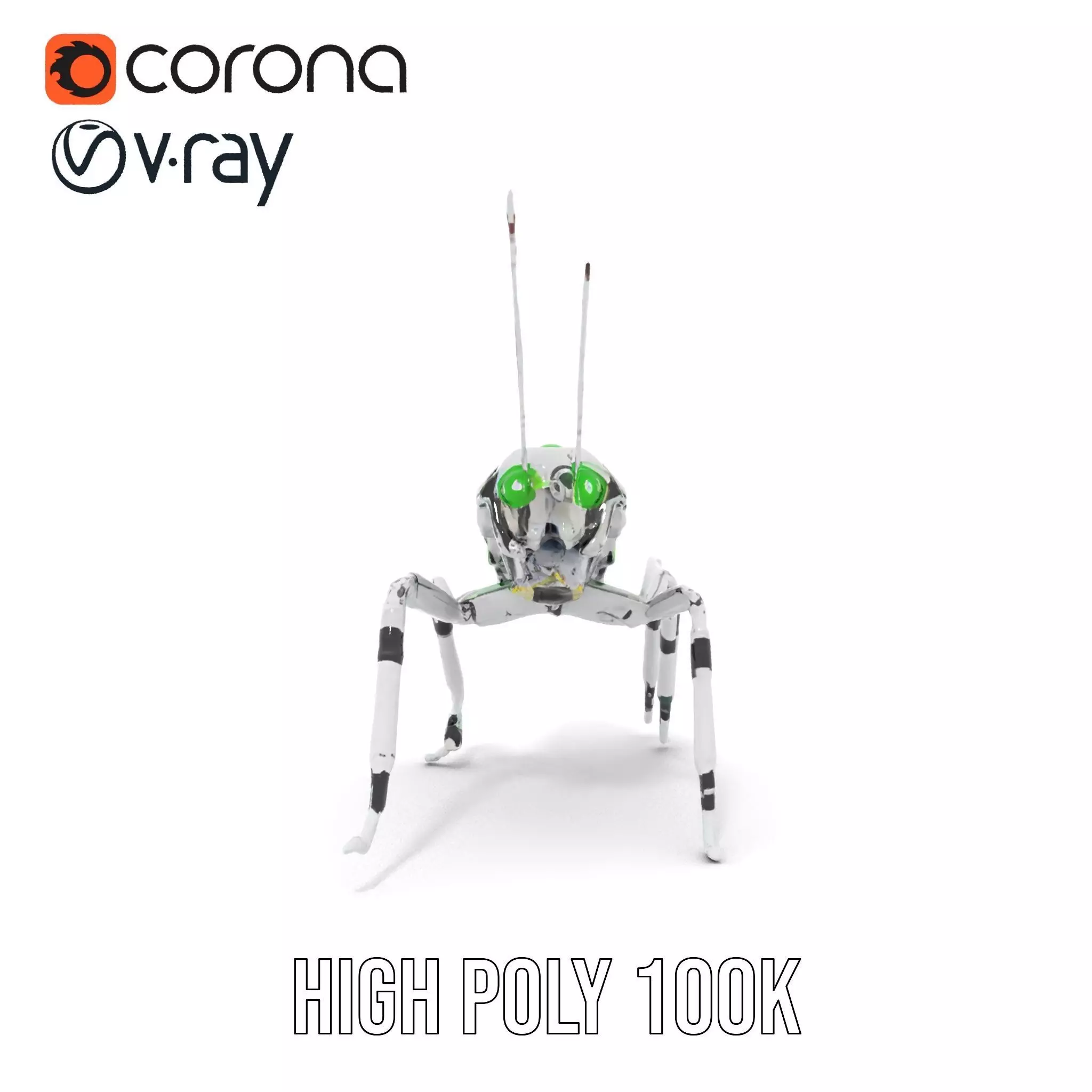 Cyber Insect Metallic model pack Low-poly 3D model_33