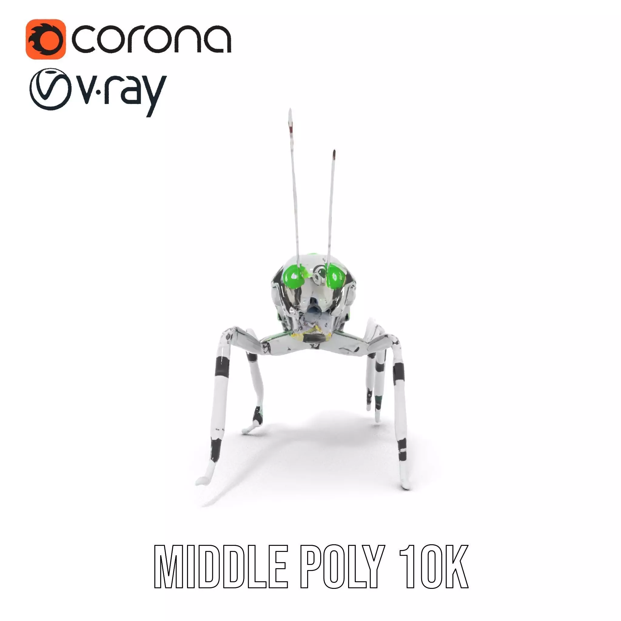 Cyber Insect Metallic model pack Low-poly 3D model_13