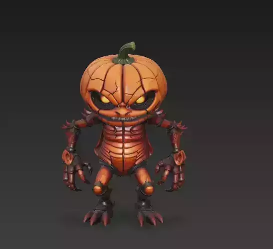 Pumpkin Fiend - Stylized Halloween Creature 3D Model 3D print model