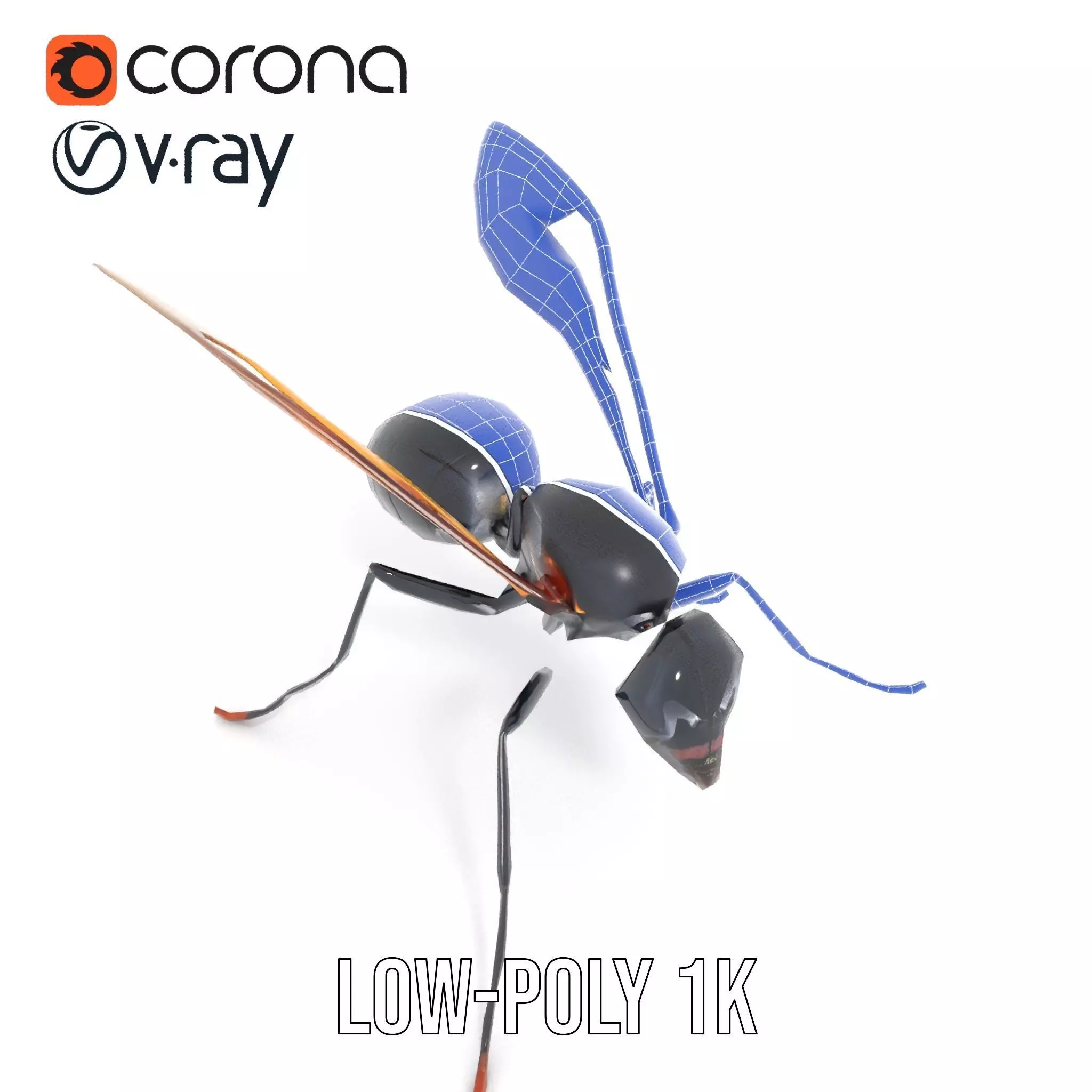 Mechanical Insect model pack Low-poly 3D model_16