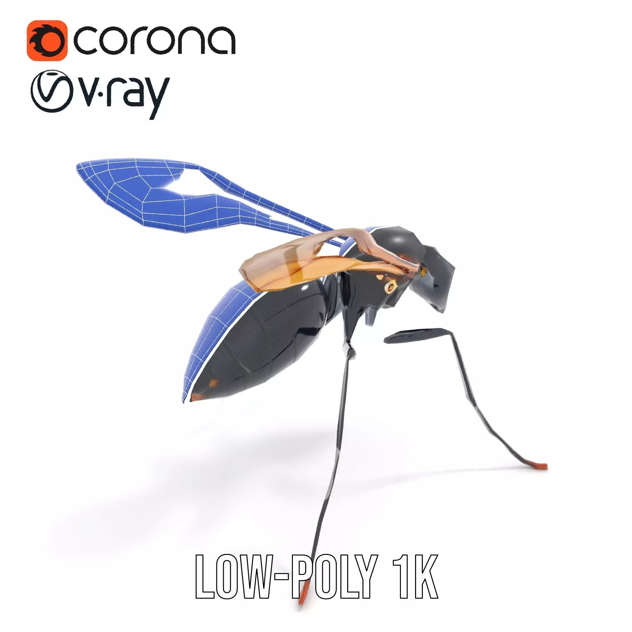 Mechanical Insect model pack Low-poly 3D model_22