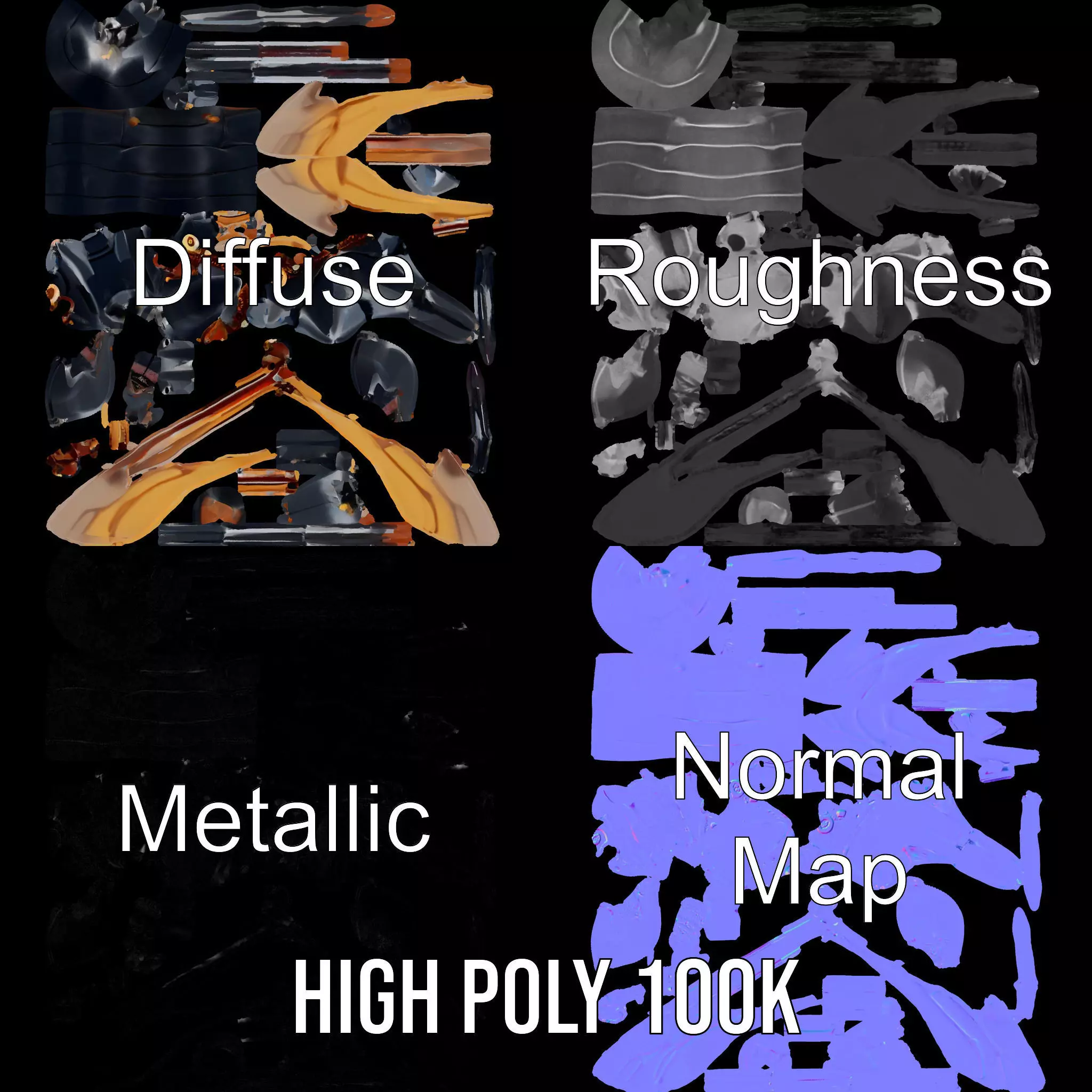 Mechanical Insect model pack Low-poly 3D model_3