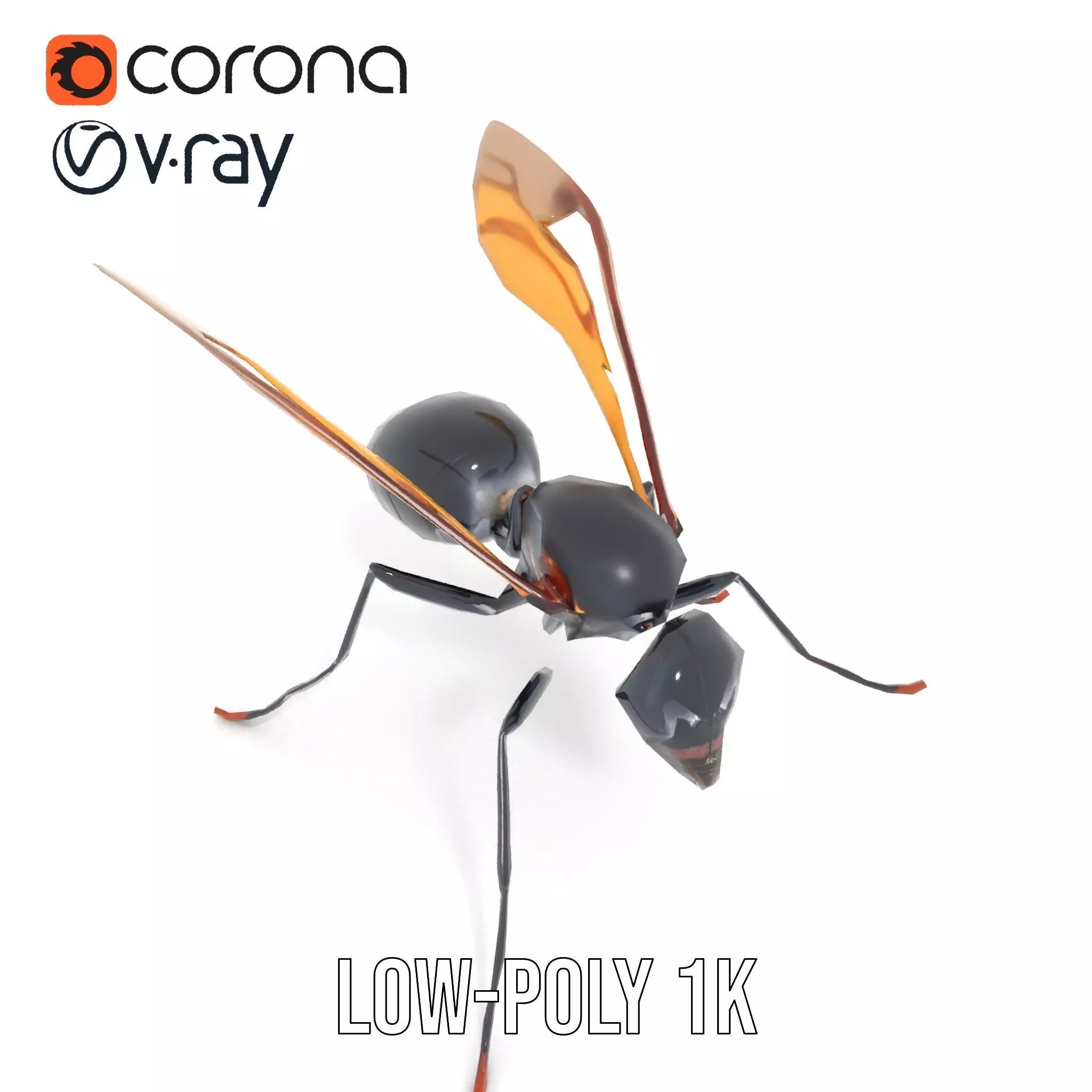 Mechanical Insect model pack Low-poly 3D model_7