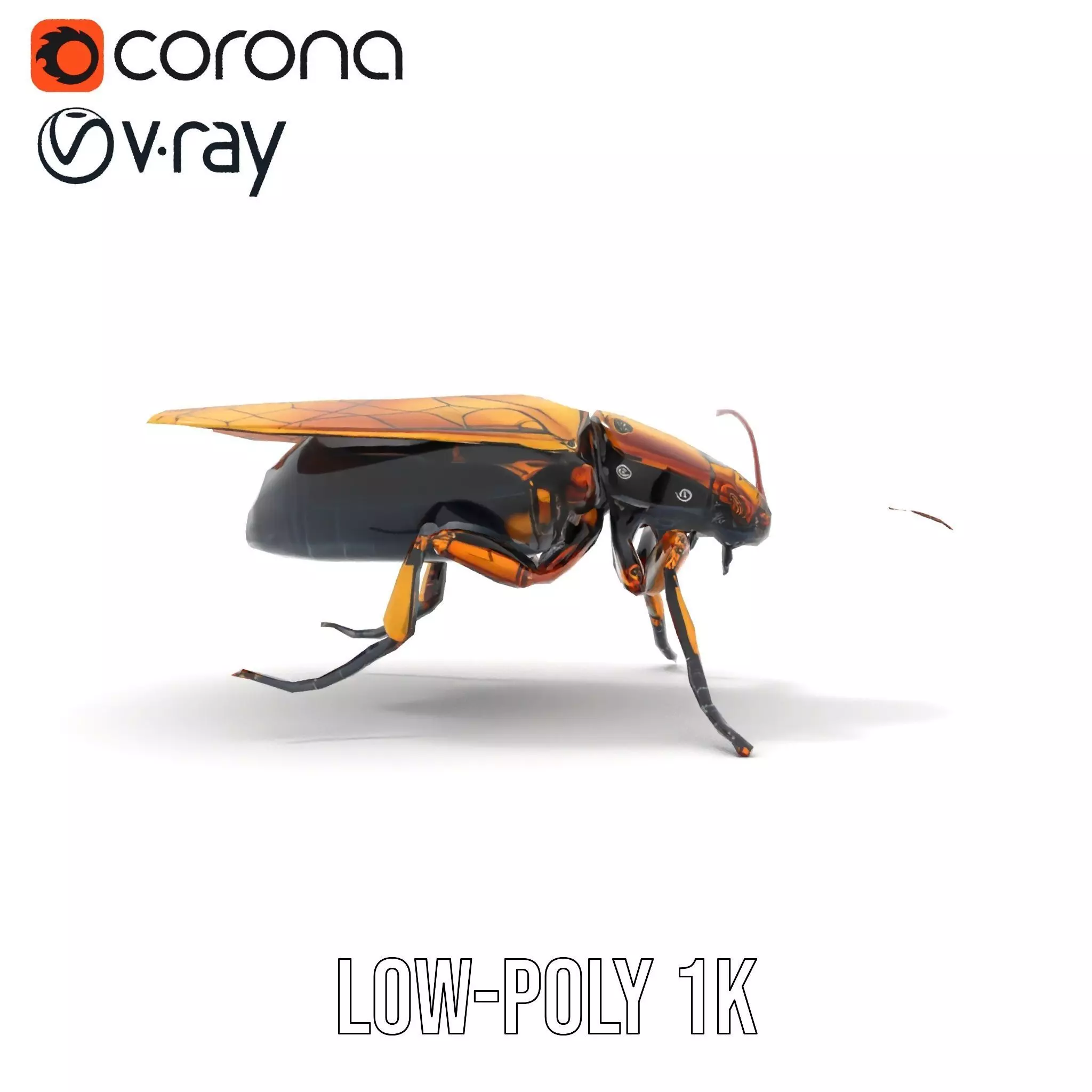 Golden Robo Beetle model pack Low-poly 3D model_20