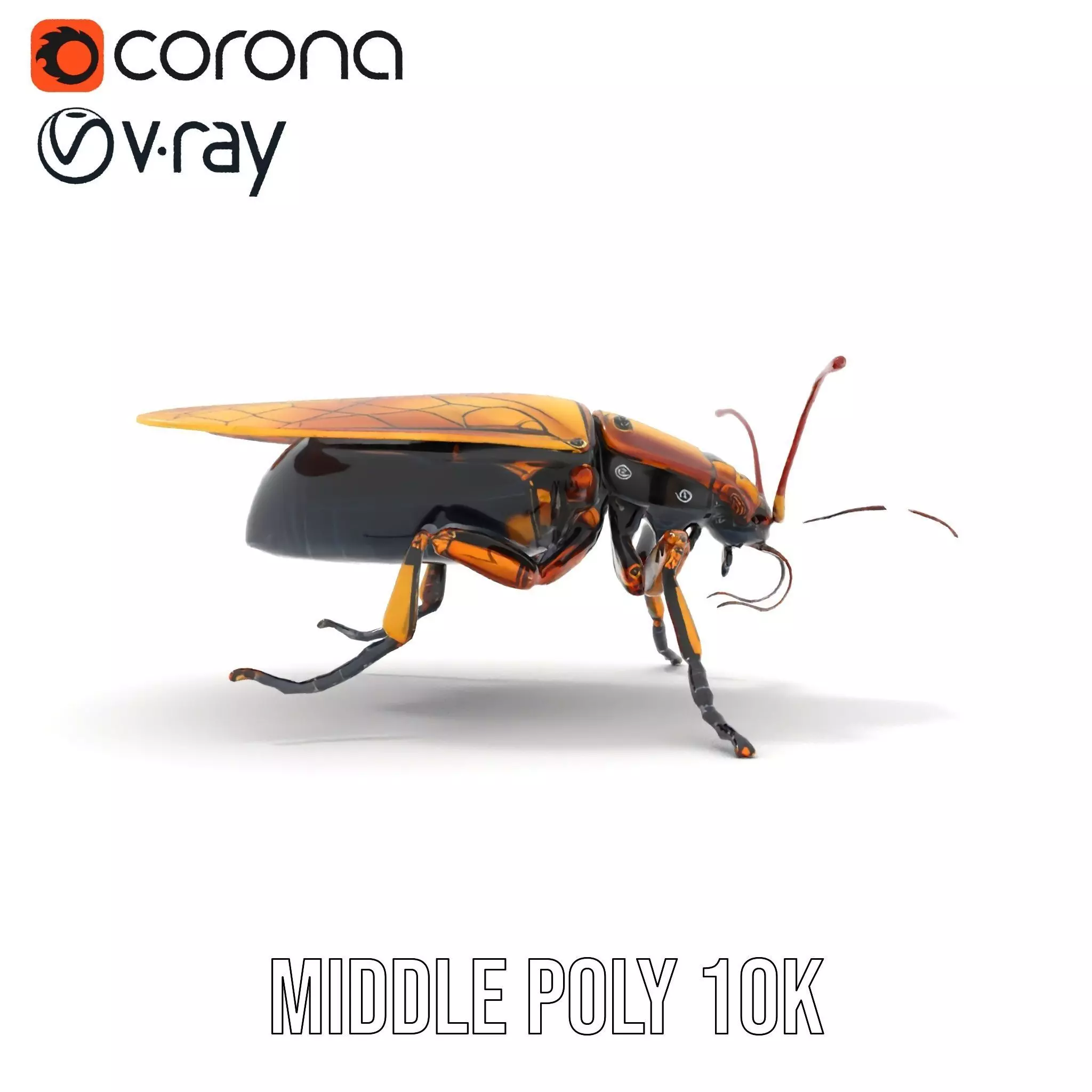 Golden Robo Beetle model pack Low-poly 3D model_24