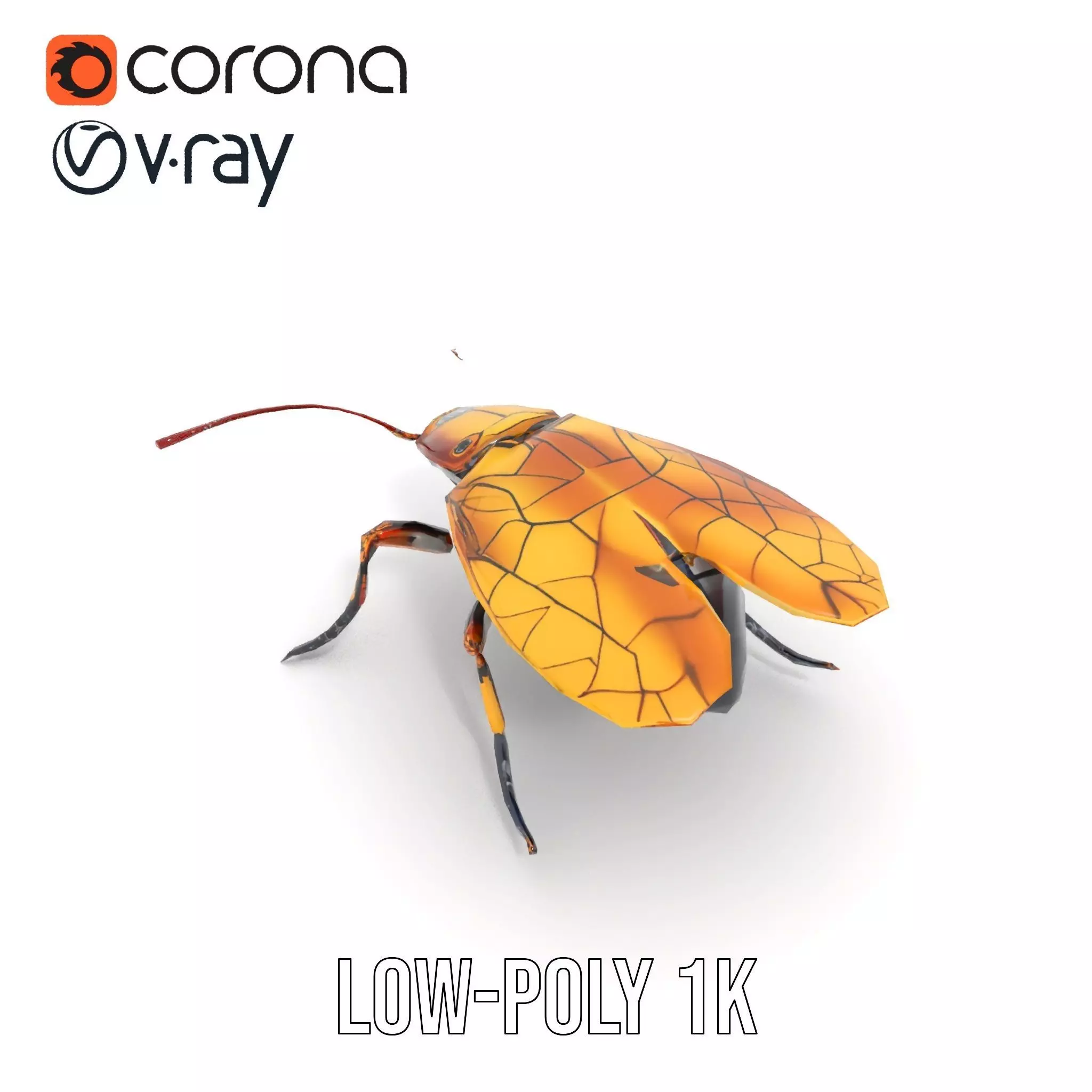 Golden Robo Beetle model pack Low-poly 3D model_27