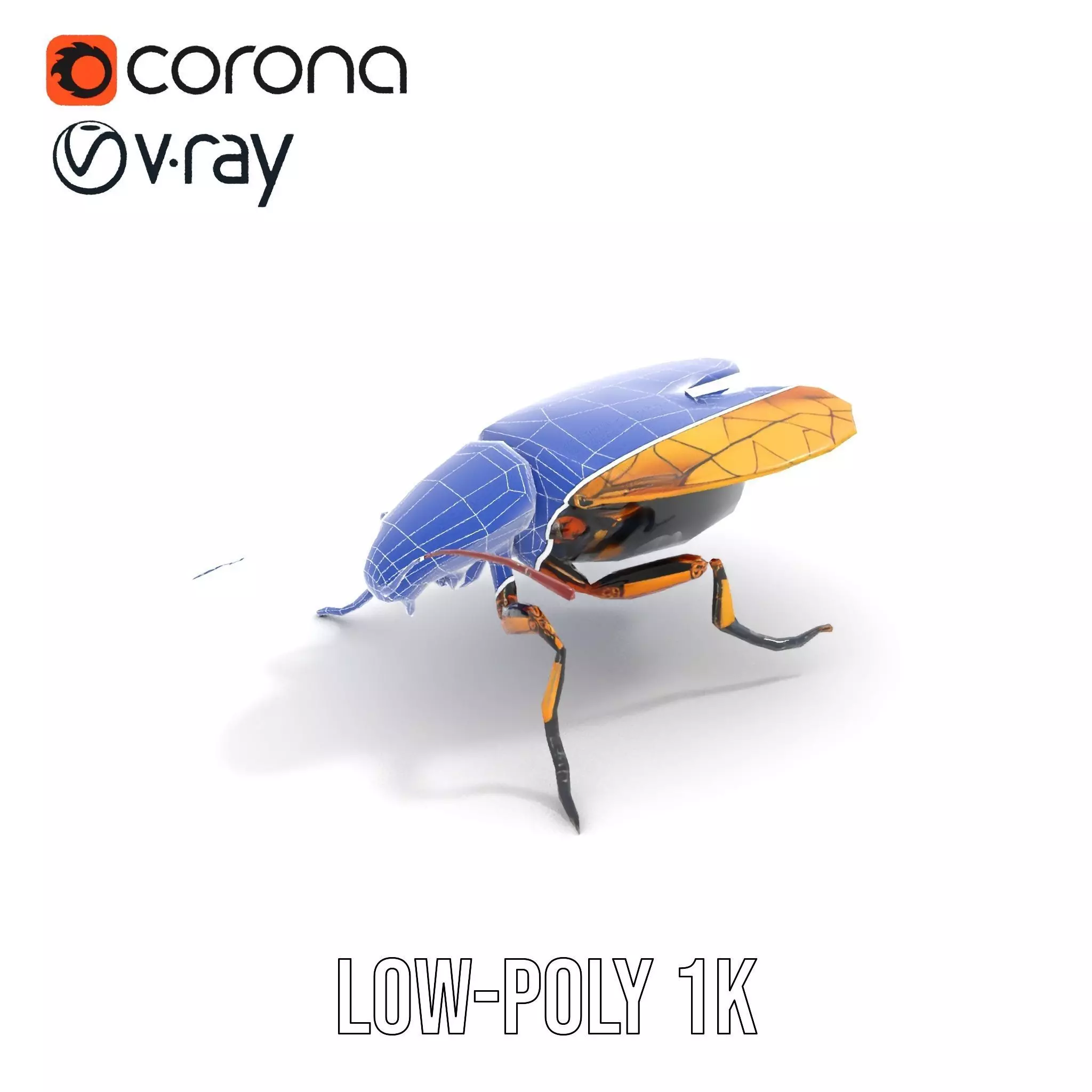 Golden Robo Beetle model pack Low-poly 3D model_17