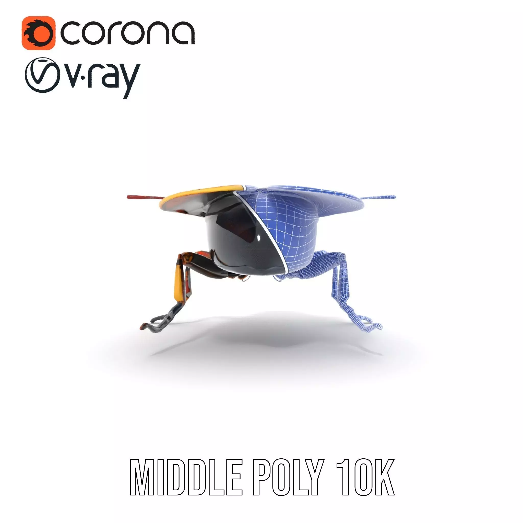 Golden Robo Beetle model pack Low-poly 3D model_26