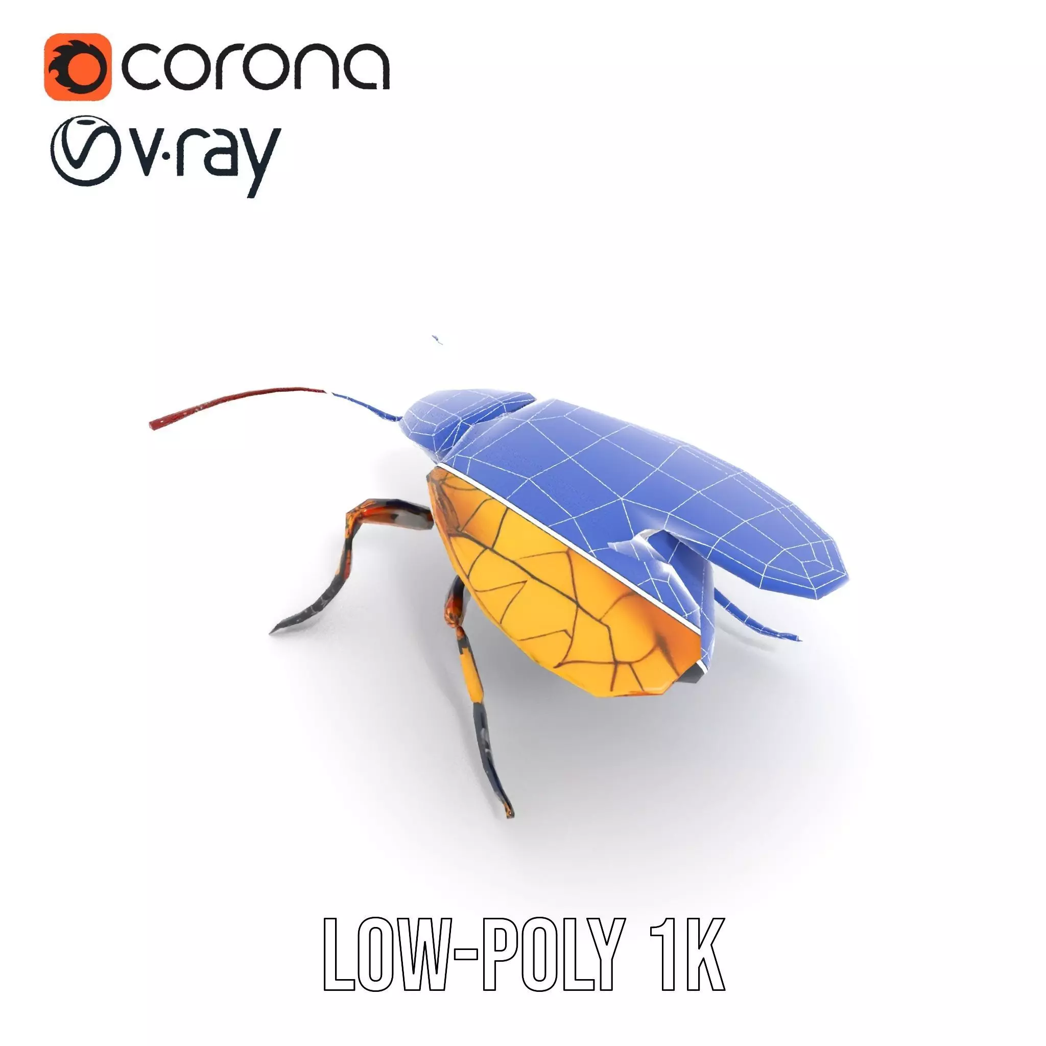 Golden Robo Beetle model pack Low-poly 3D model_9