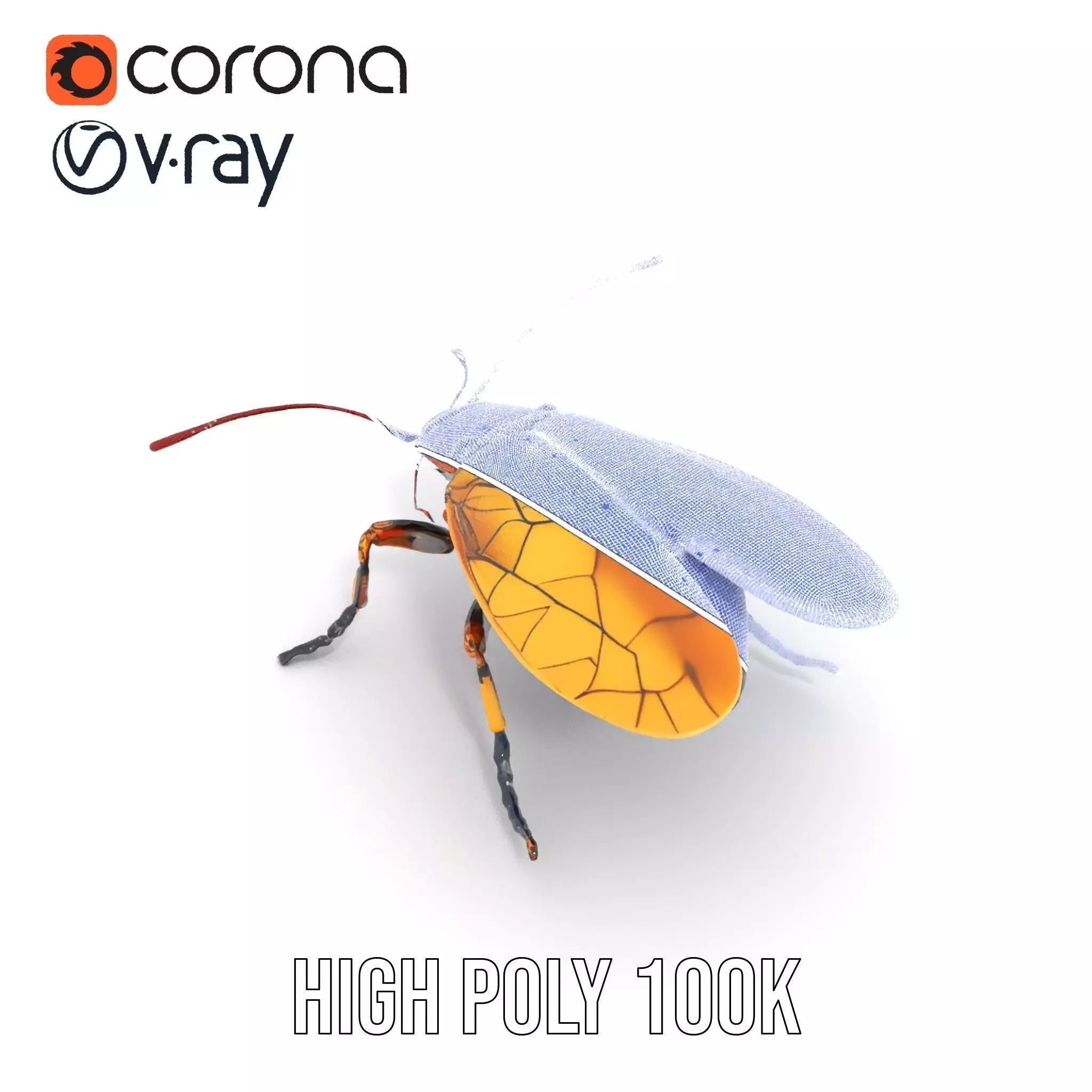 Golden Robo Beetle model pack Low-poly 3D model_32