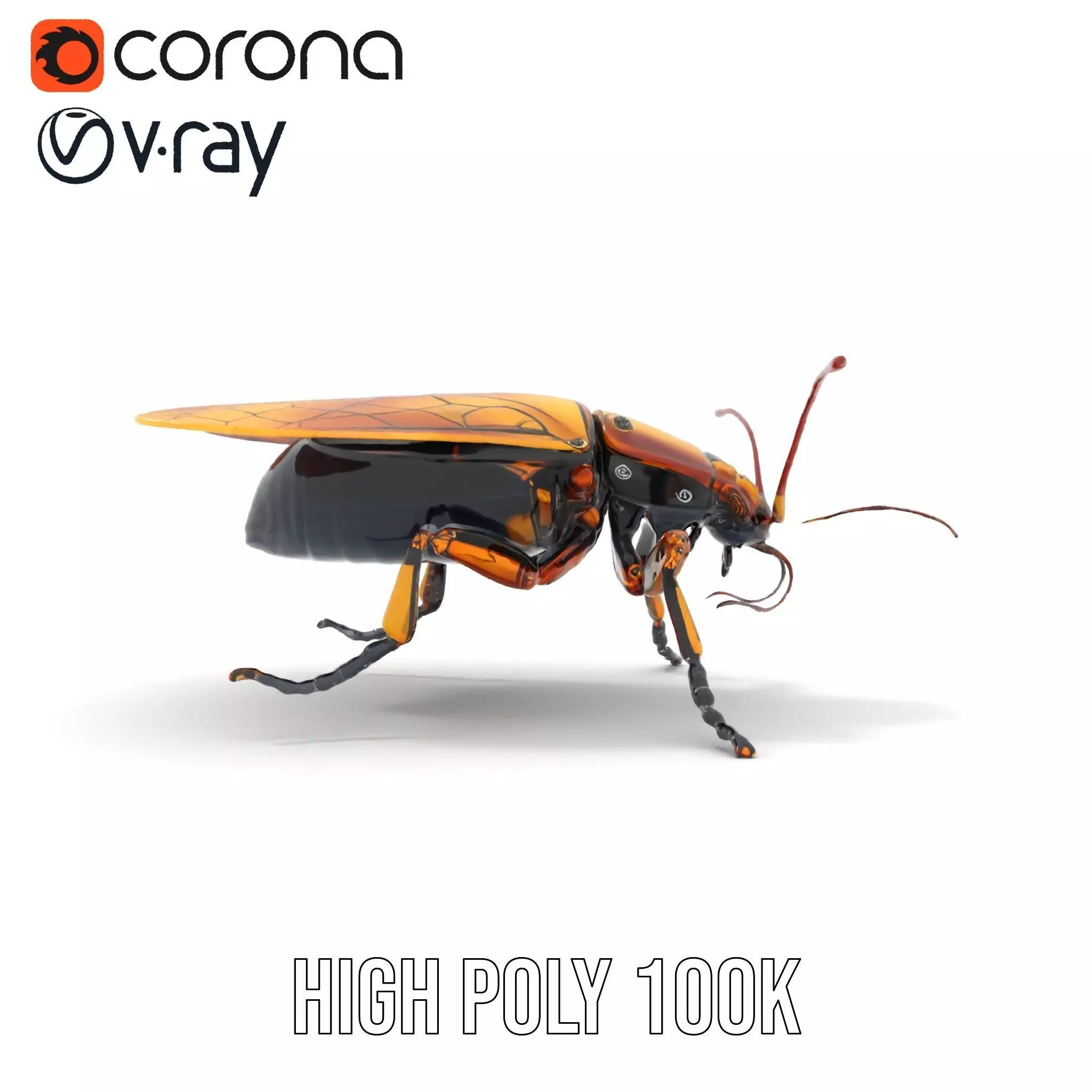 Golden Robo Beetle model pack Low-poly 3D model_23