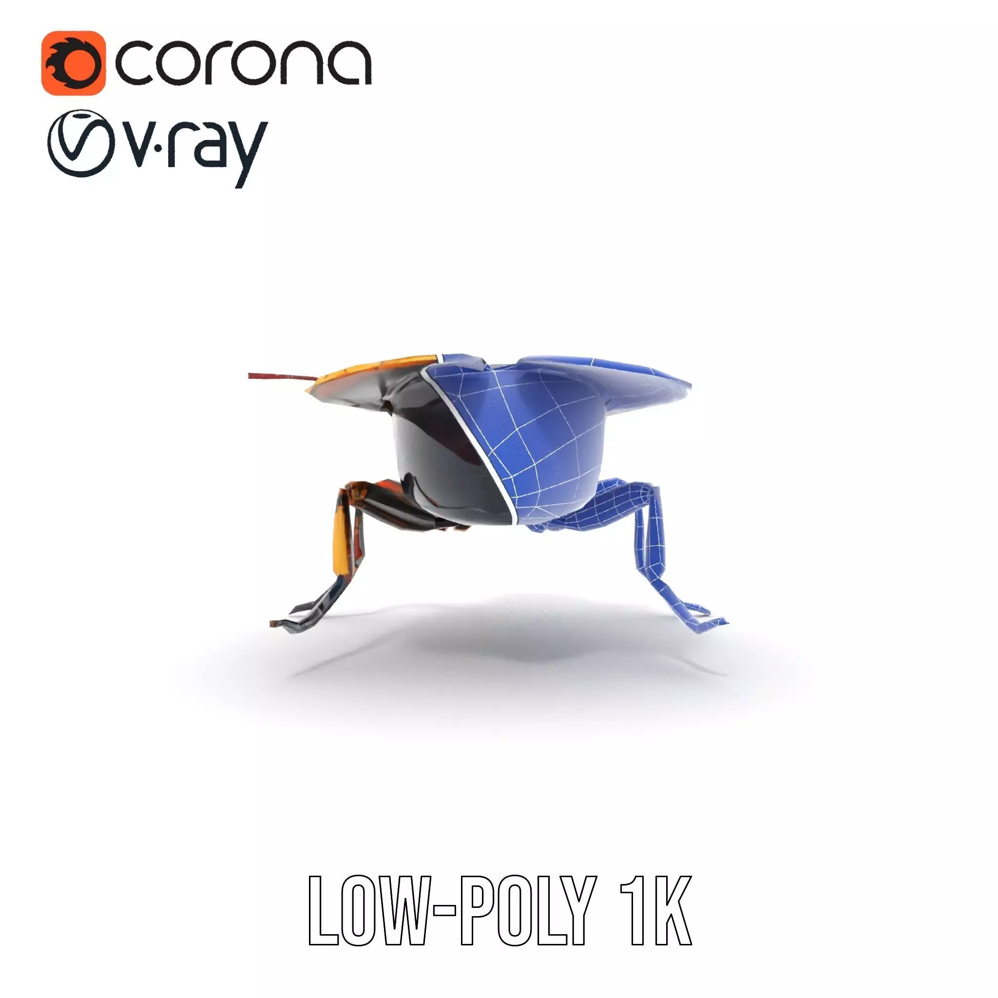 Golden Robo Beetle model pack Low-poly 3D model_25