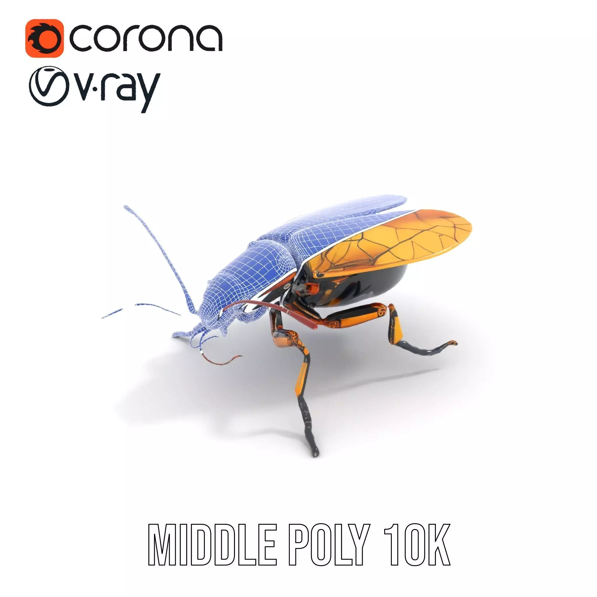 Golden Robo Beetle model pack Low-poly 3D model_16